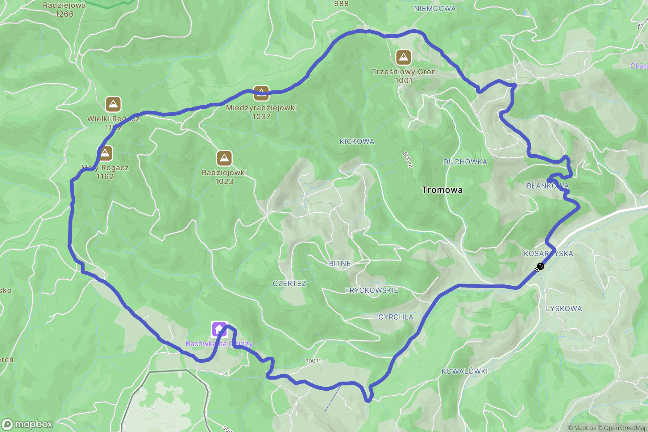 Piwniczna-Zdrój: mapa trasy - Poland