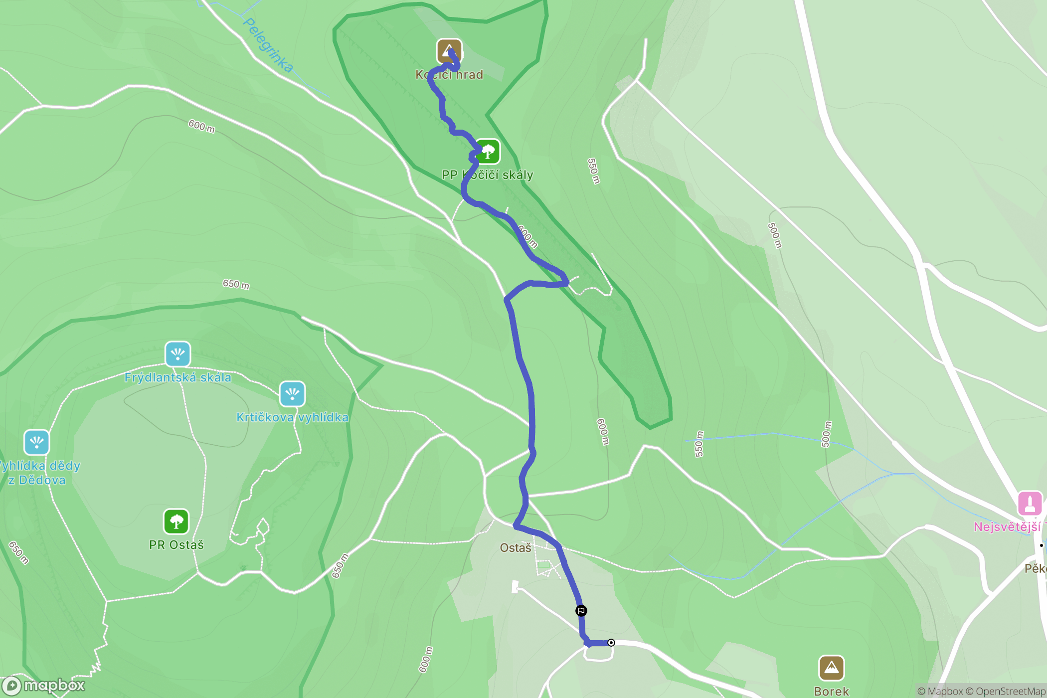 Žďár nad Metují: mapa trasy - Czechia