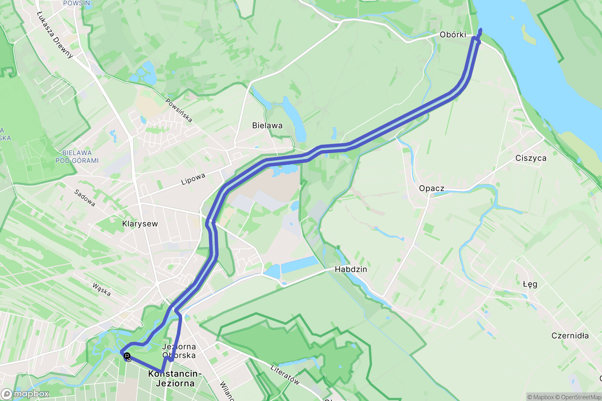 Konstancin-Jeziorna: mapa trasy - Poland