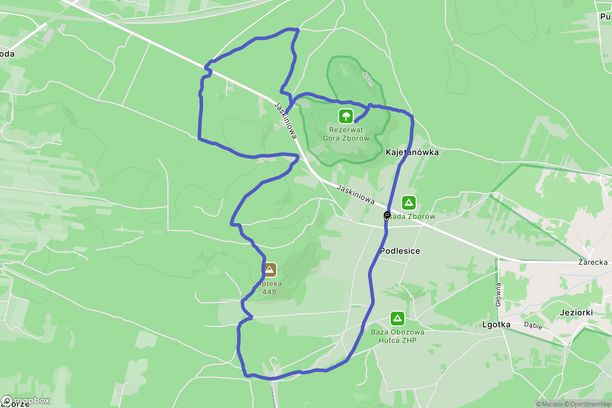 Podlesice: mapa trasy - Poland