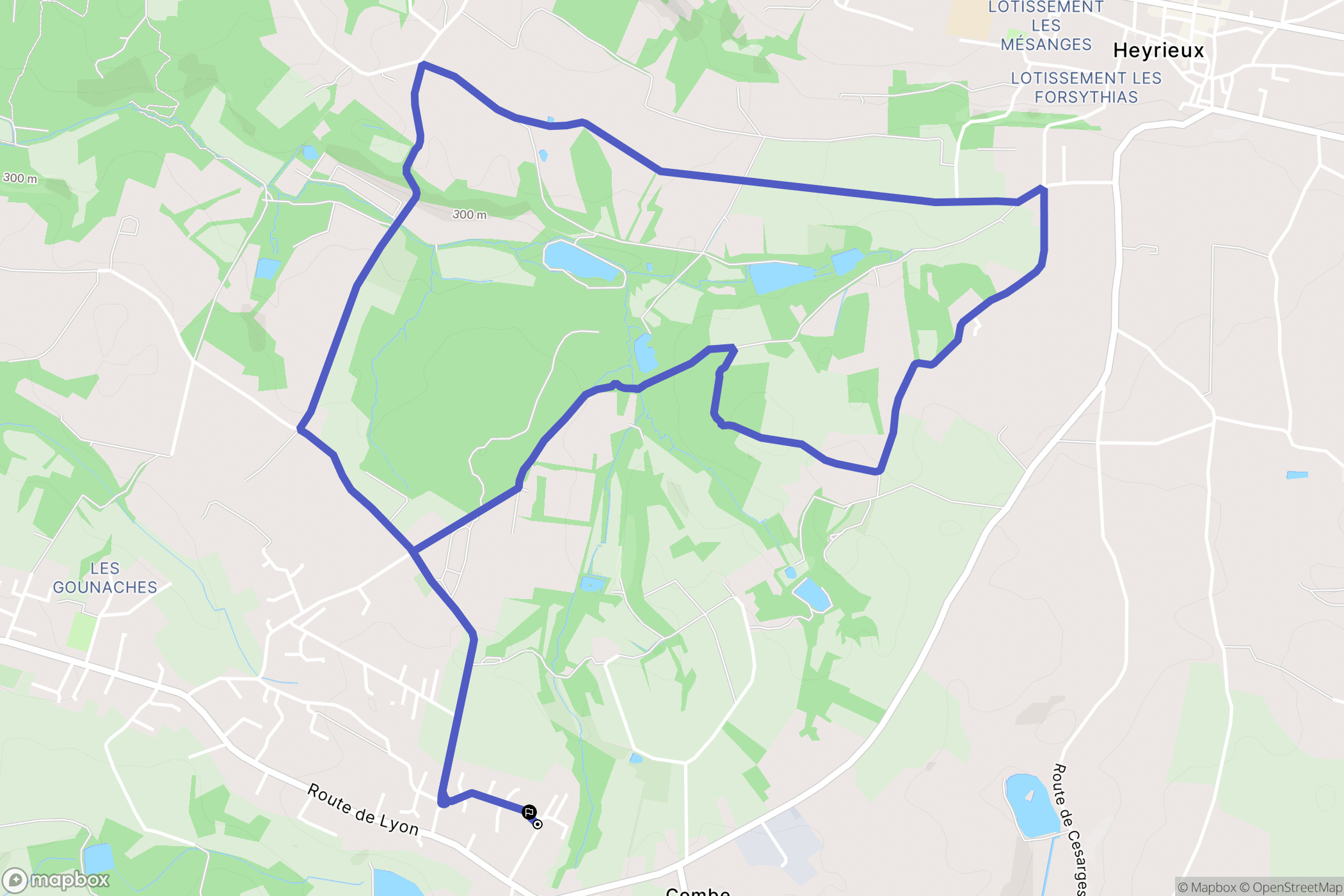 Valencin : carte du parcours de randonnée - France