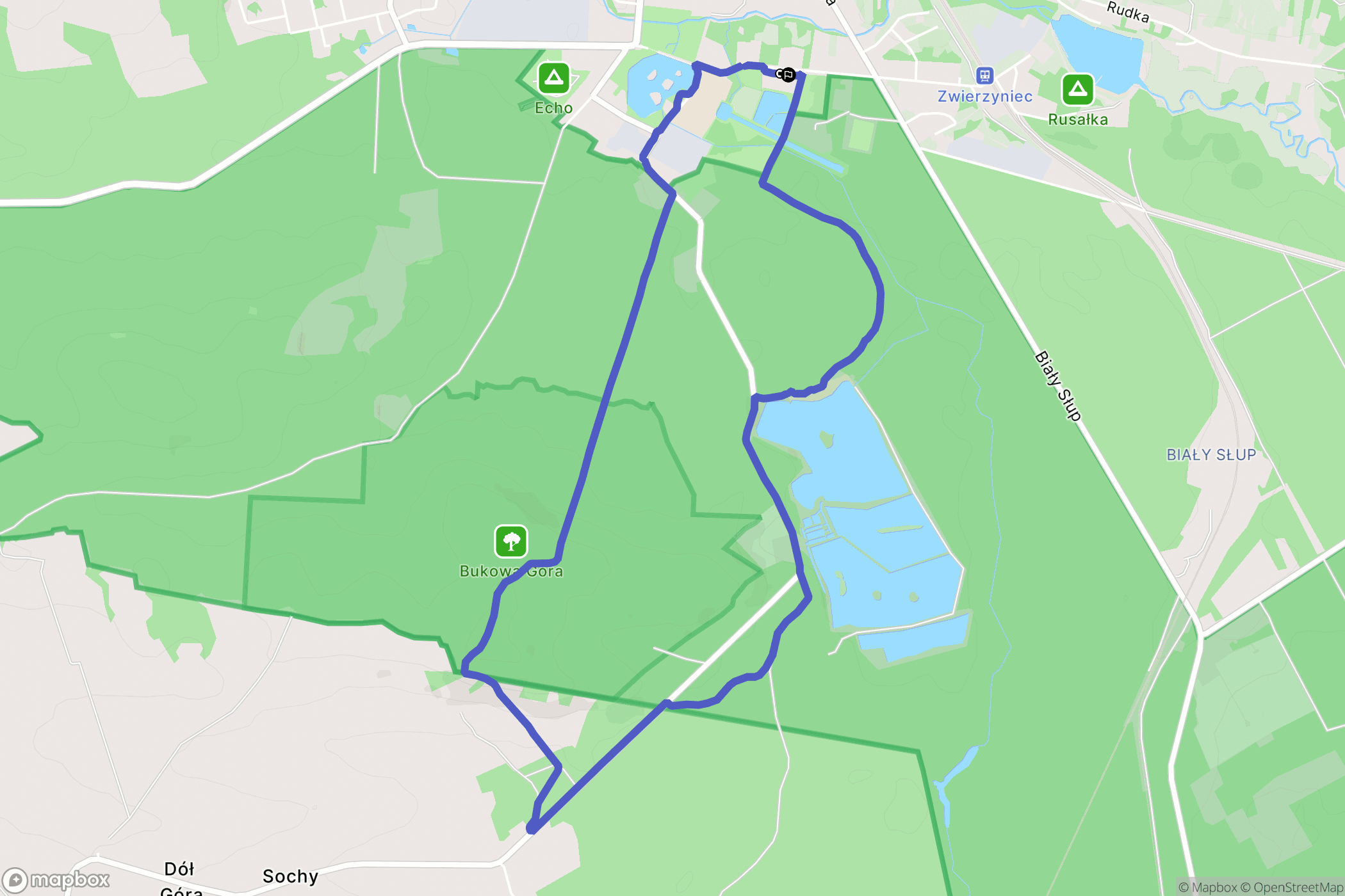 Zwierzyniec: mapa trasy - Poland