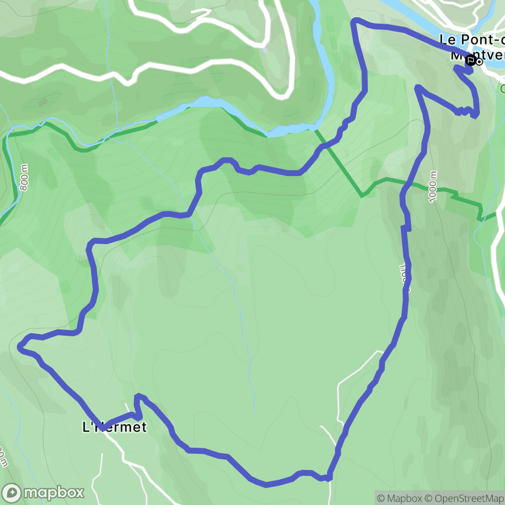 Pont-de-Montvert-Sud-Mont-Lozère : carte du parcours de randonnée - France