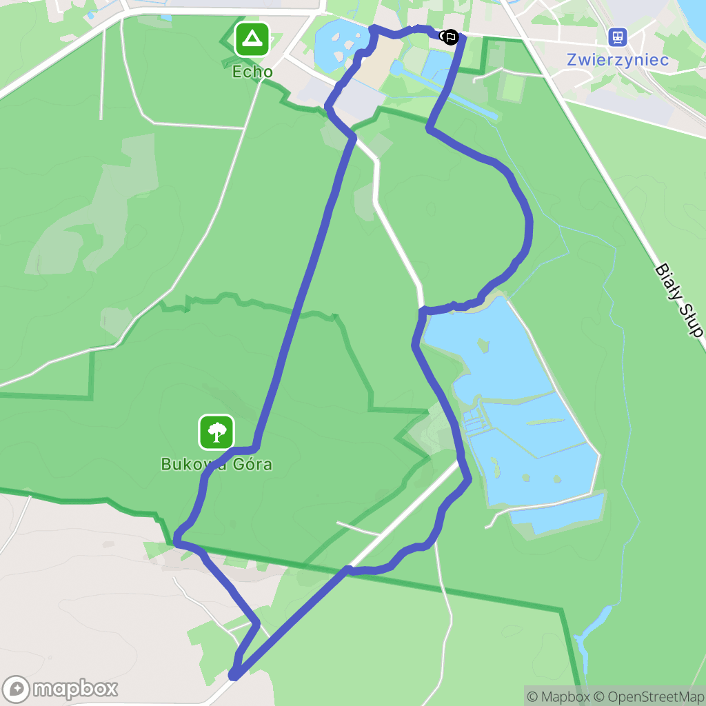 Zwierzyniec: mapa trasy - Poland