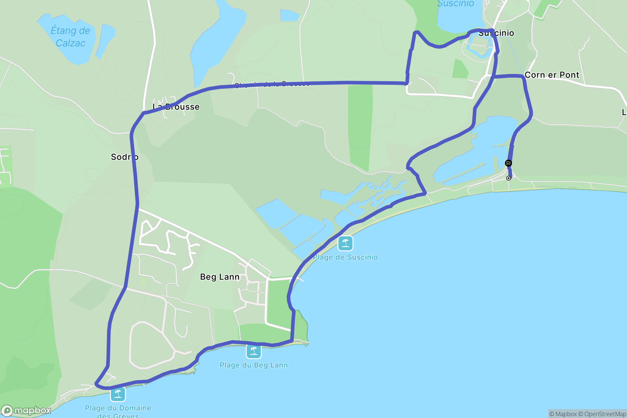Sarzeau : carte du parcours de randonnée - France
