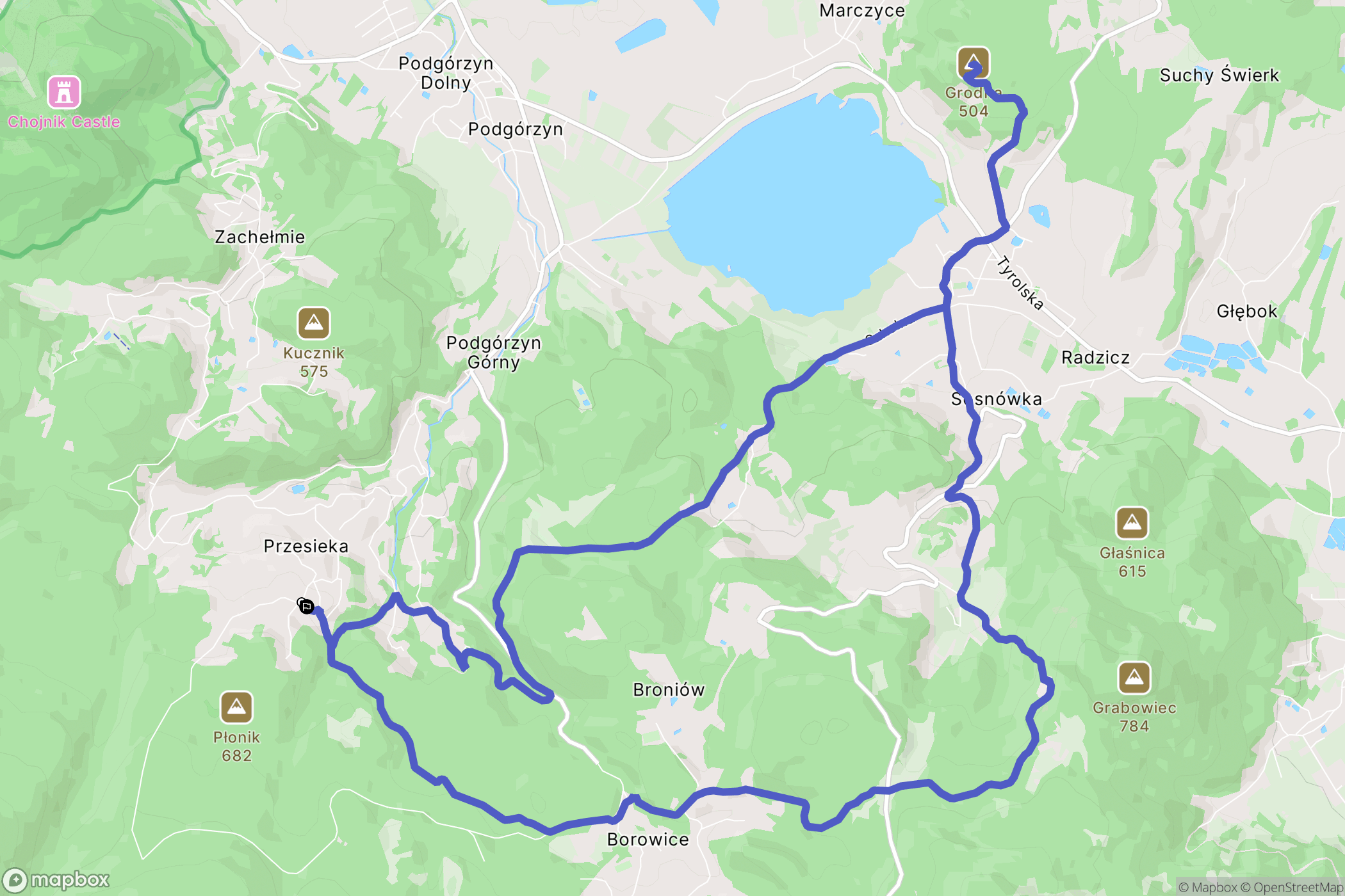 Przesieka: mapa trasy - Poland