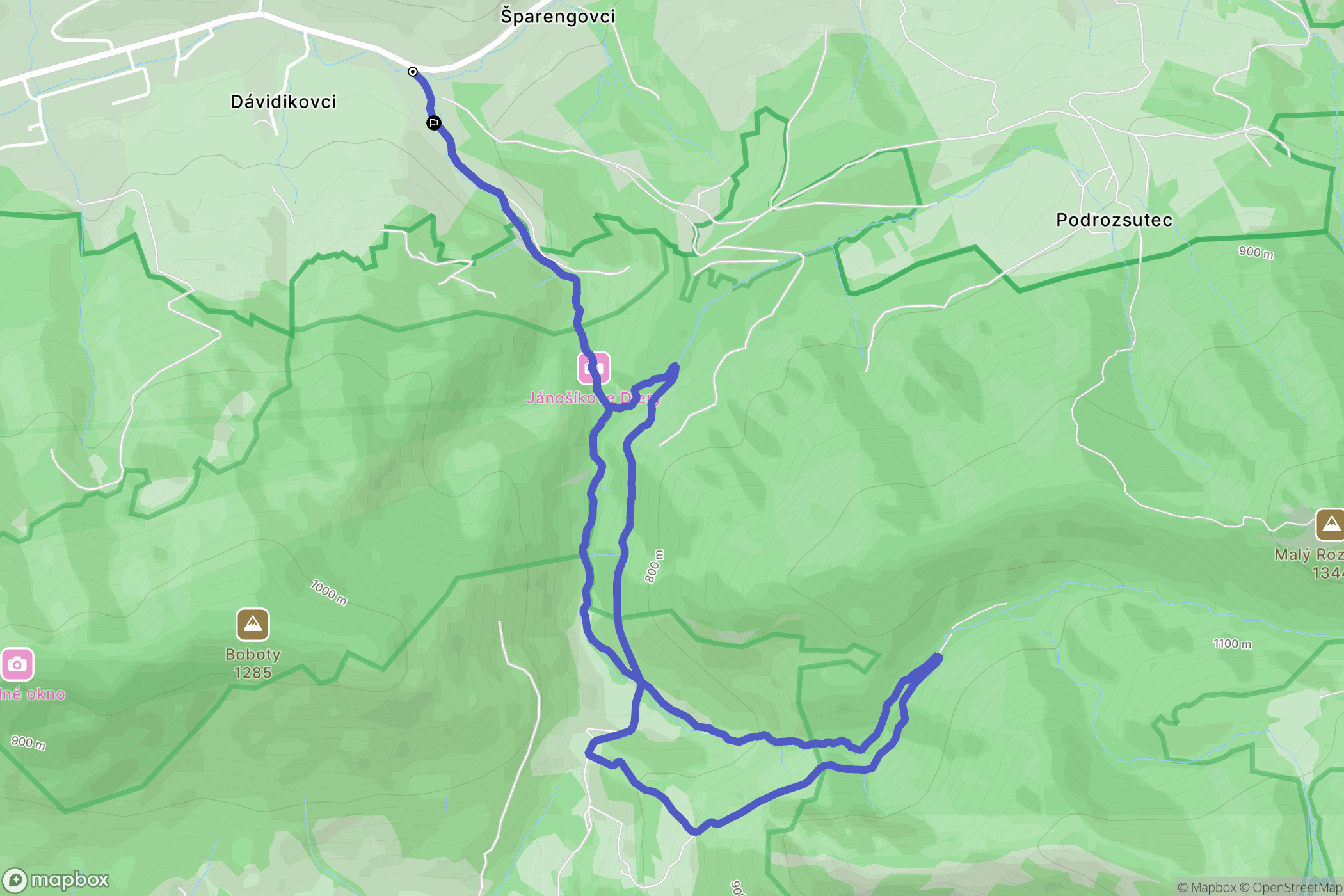 Terchová: mapa trasy - Slovakia