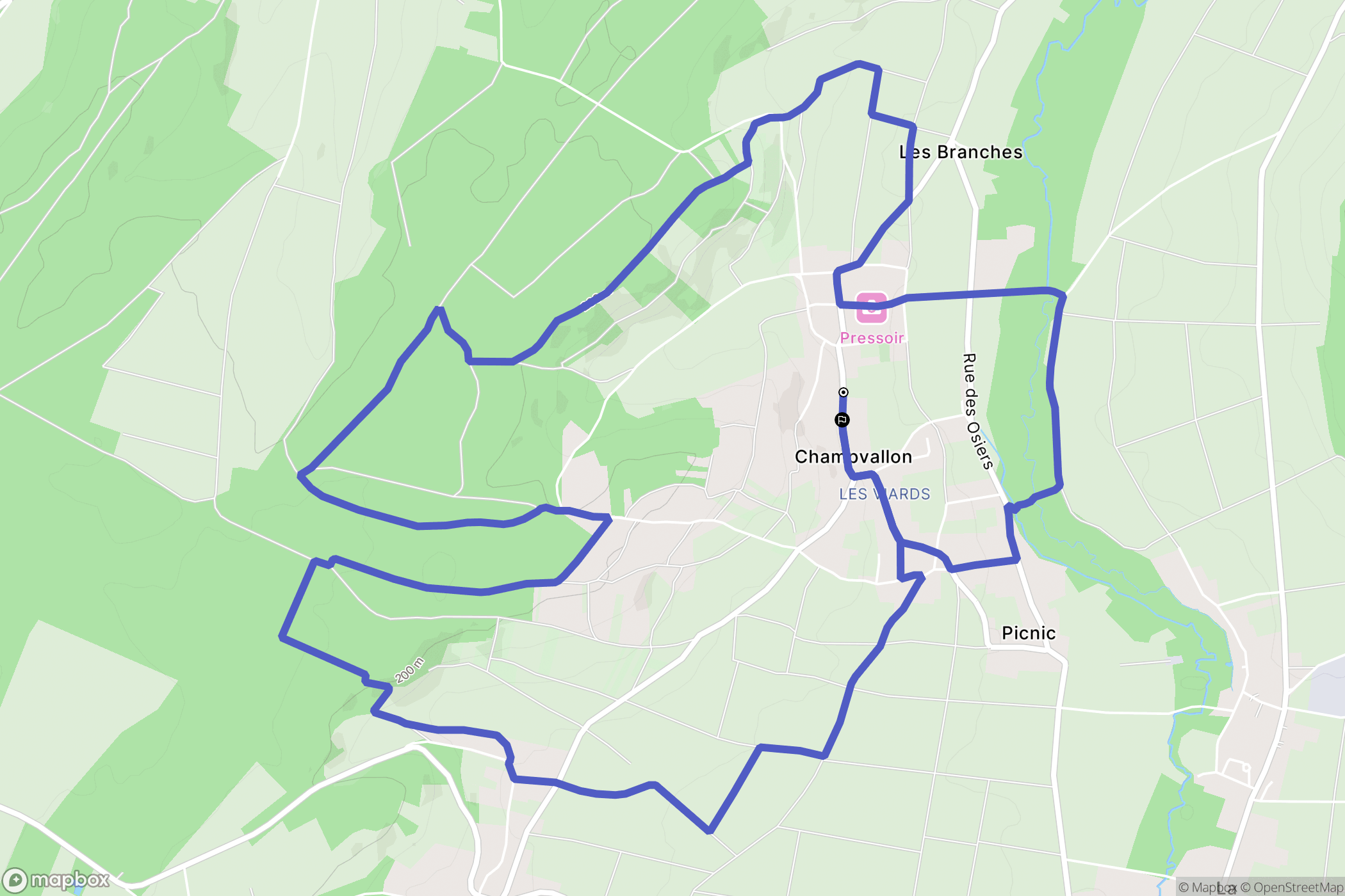 Montholon : carte du parcours de randonnée - France