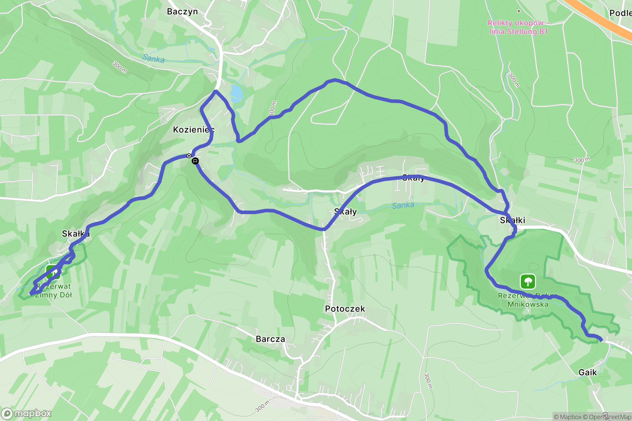 Czułów: mapa trasy - Poland