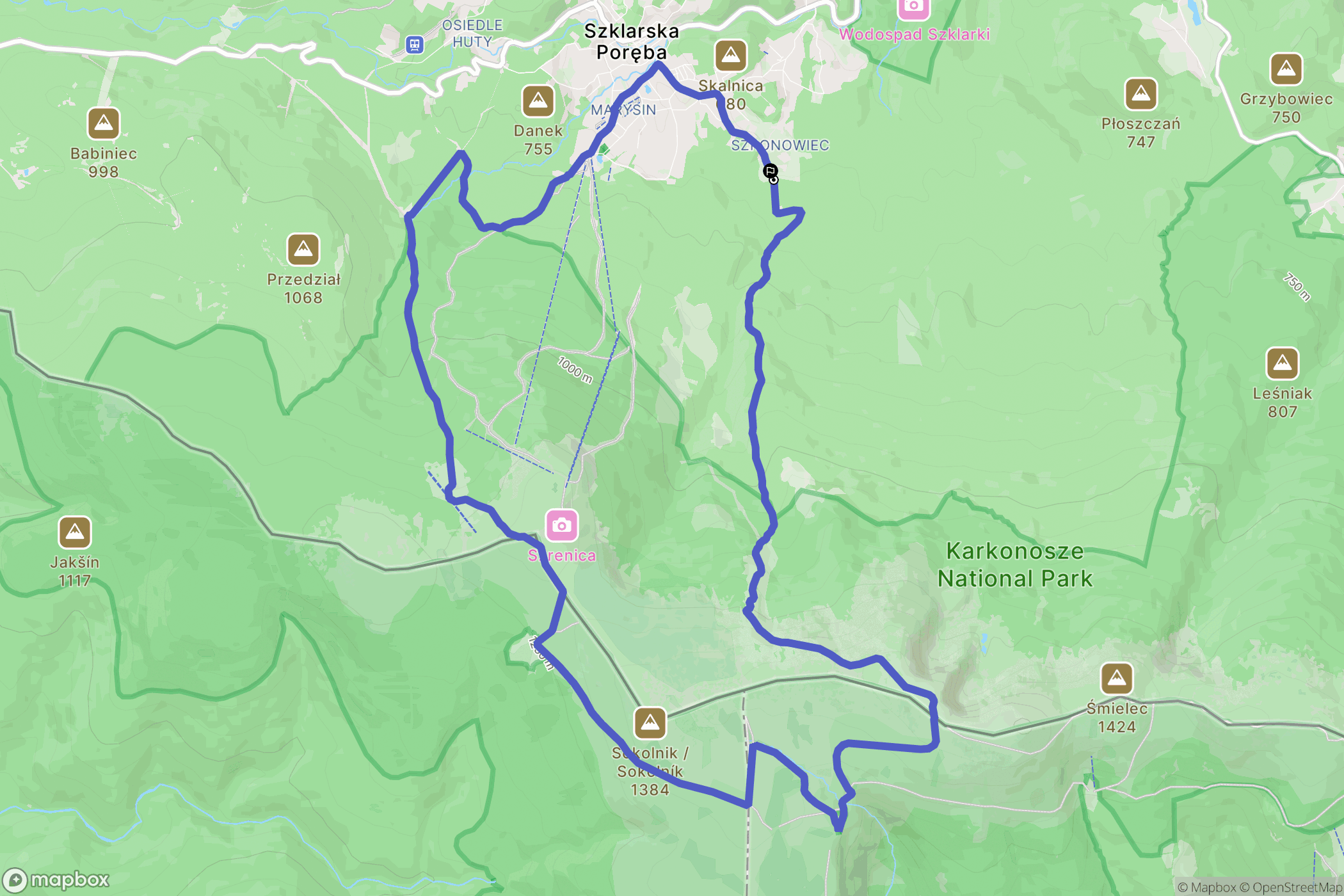 Szklarska Poręba: mapa trasy - Poland