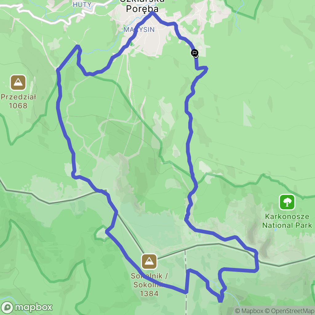 Szklarska Poręba: mapa trasy - Poland