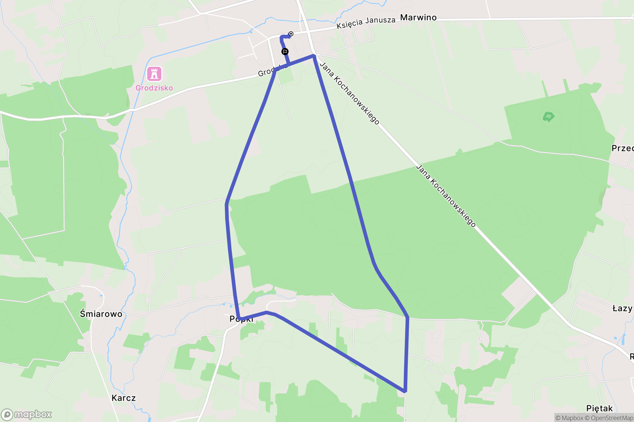 Mały Płock: mapa trasy - Poland
