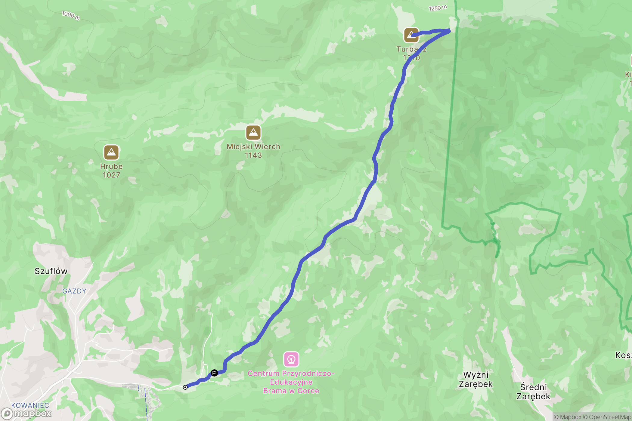Nowy Targ: mapa trasy - Poland