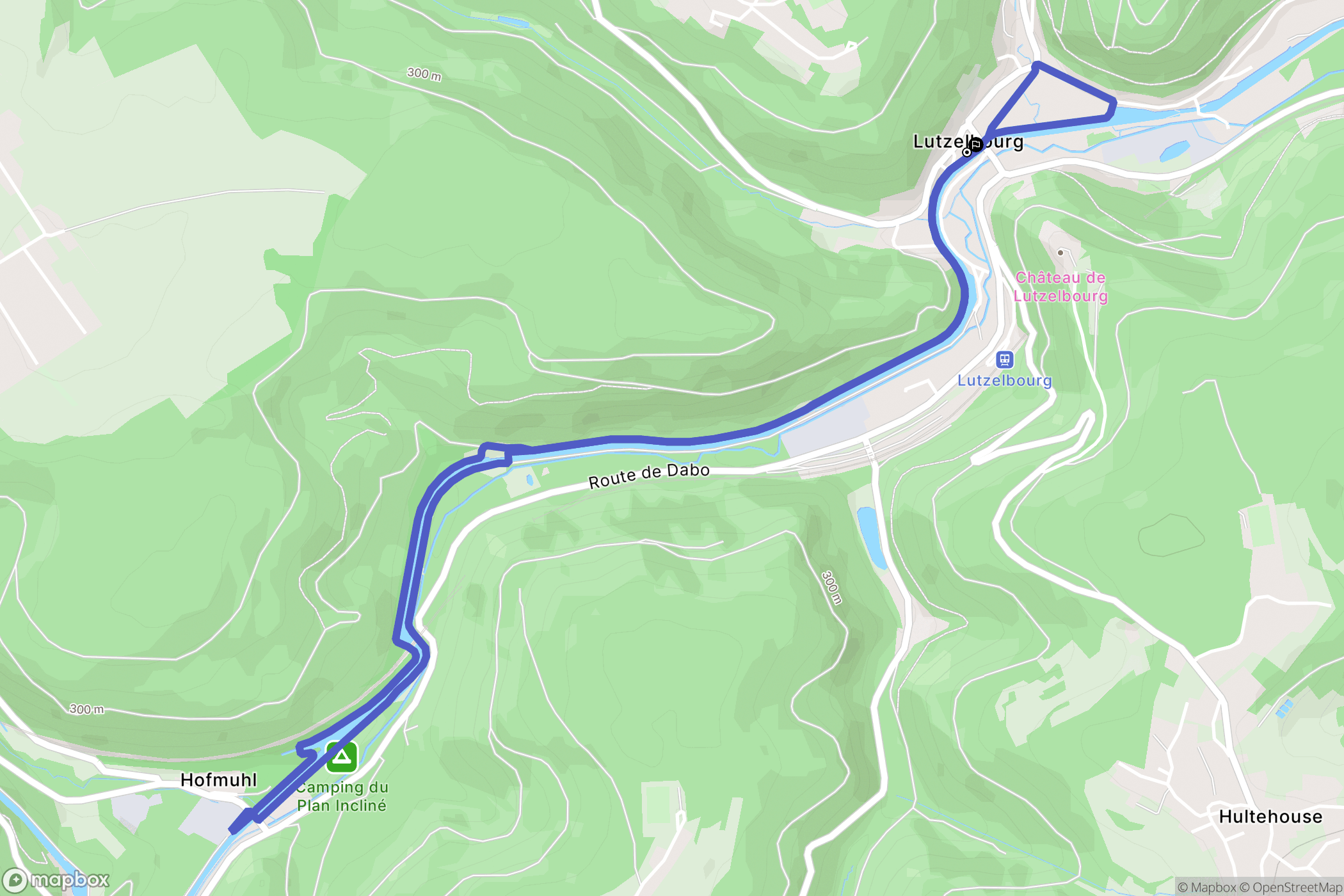 Lutzelbourg : carte du parcours de randonnée - France