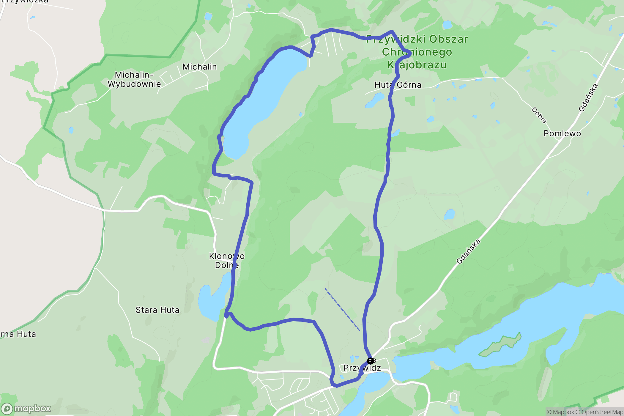 Przywidz: mapa trasy - Poland