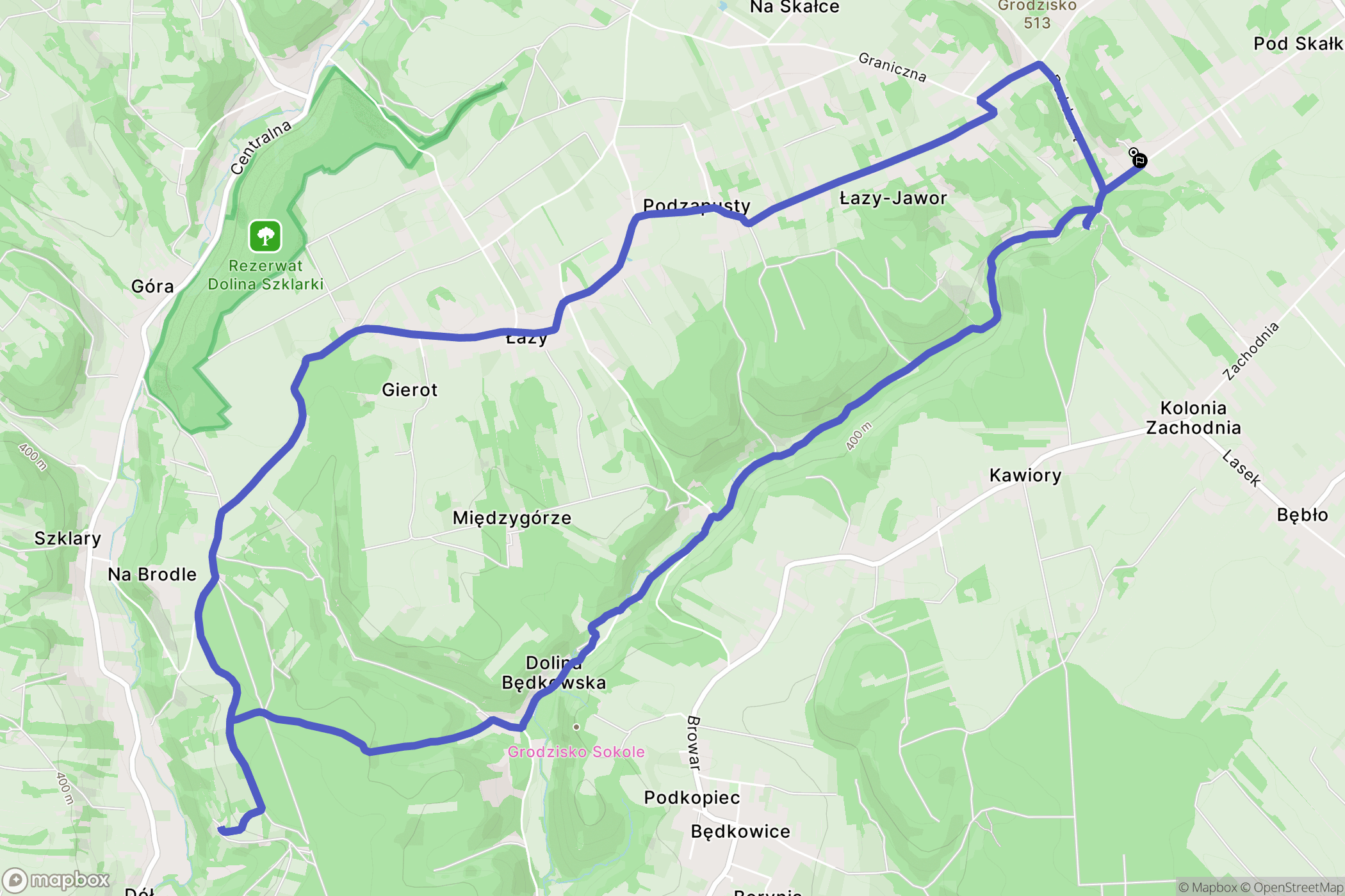 Jerzmanowice: mapa trasy - Poland