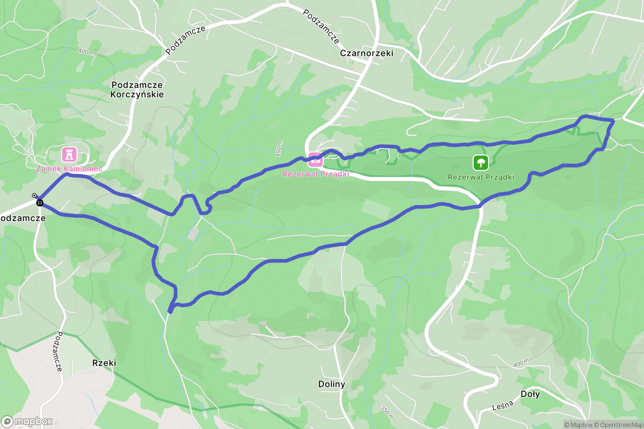 Odrzykoń: mapa trasy - Poland