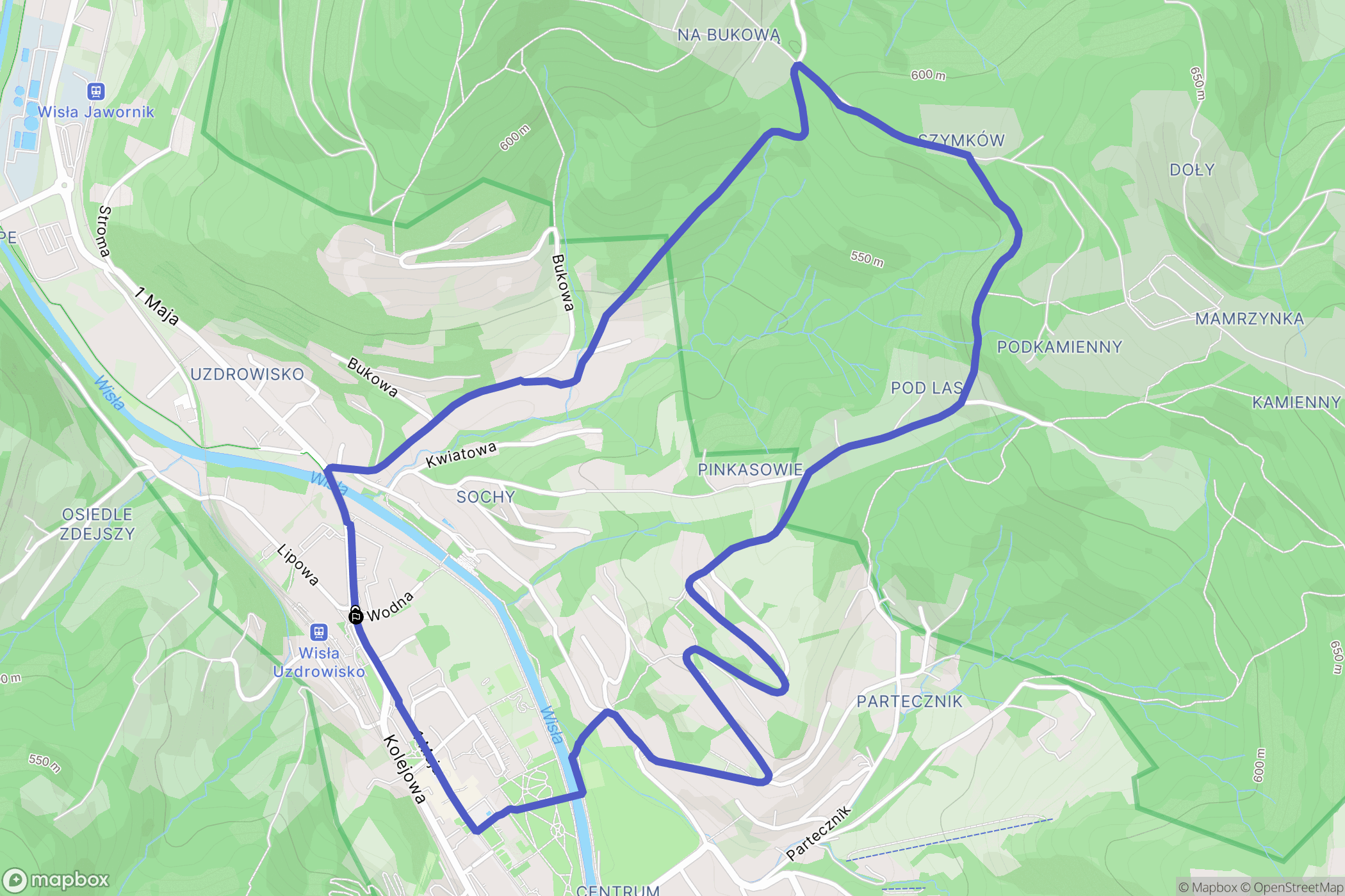 Wisła: mapa trasy - Poland