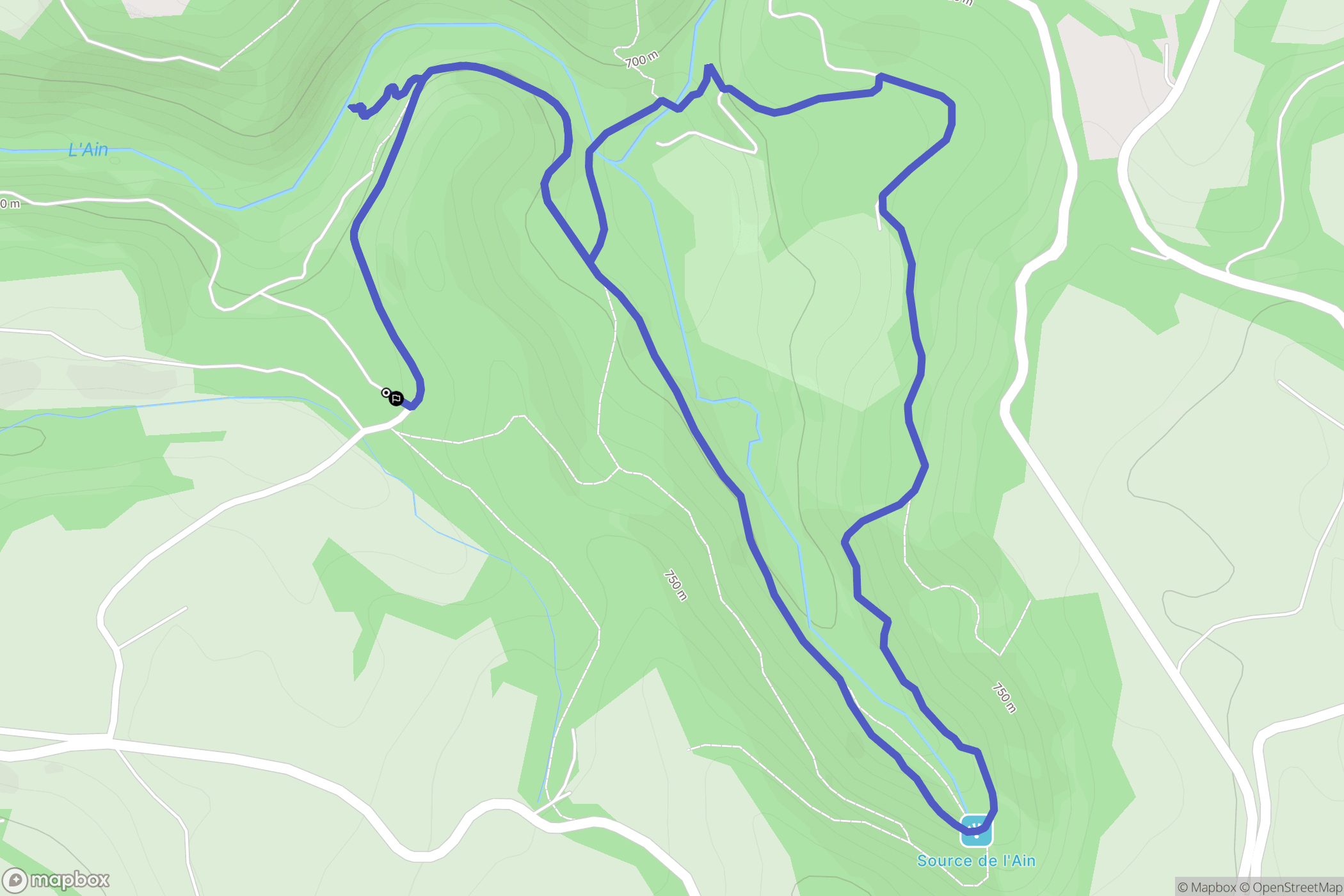 Conte : carte du parcours de randonnée - France