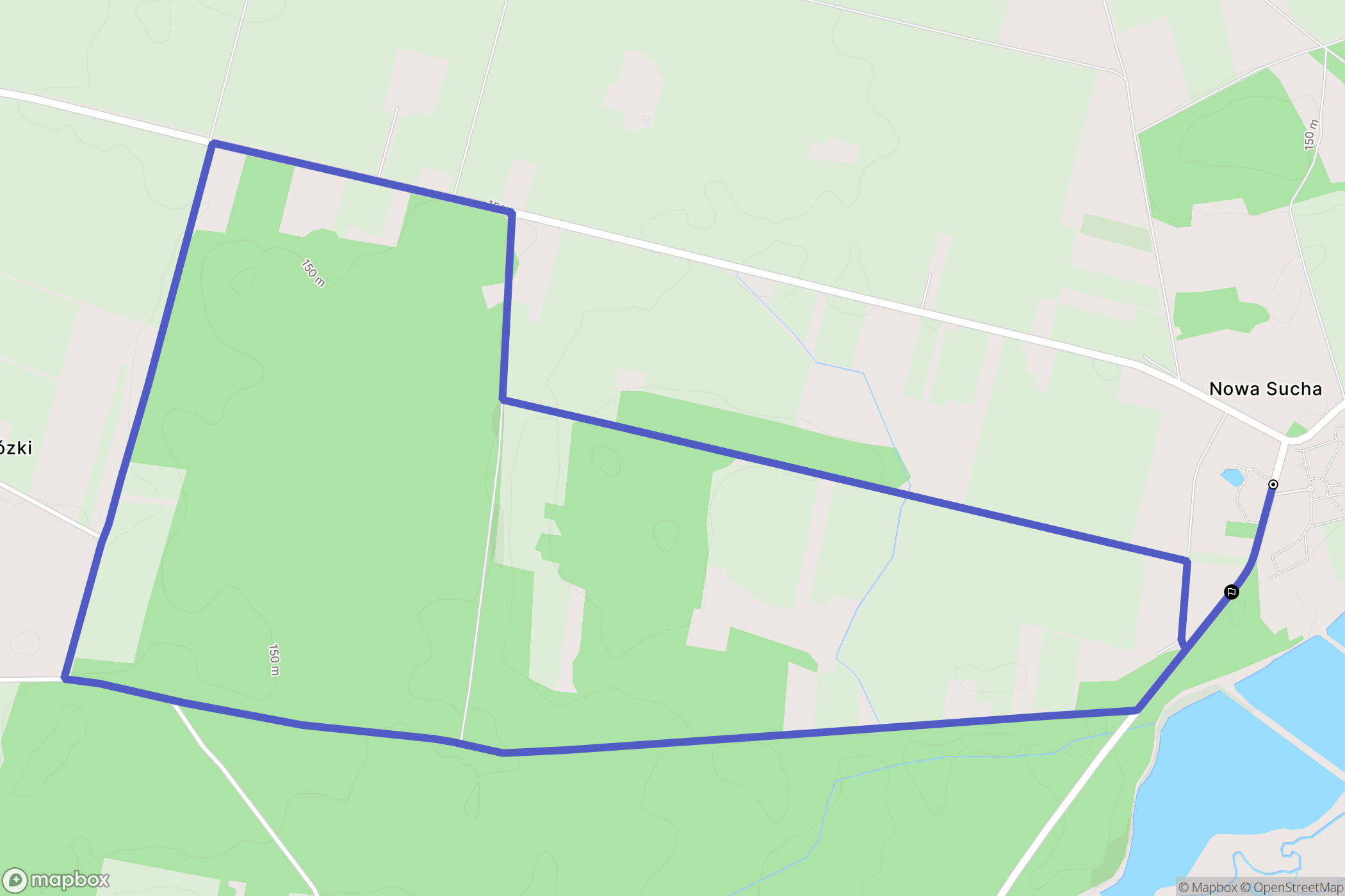 Nowa Sucha: mapa trasy - Poland