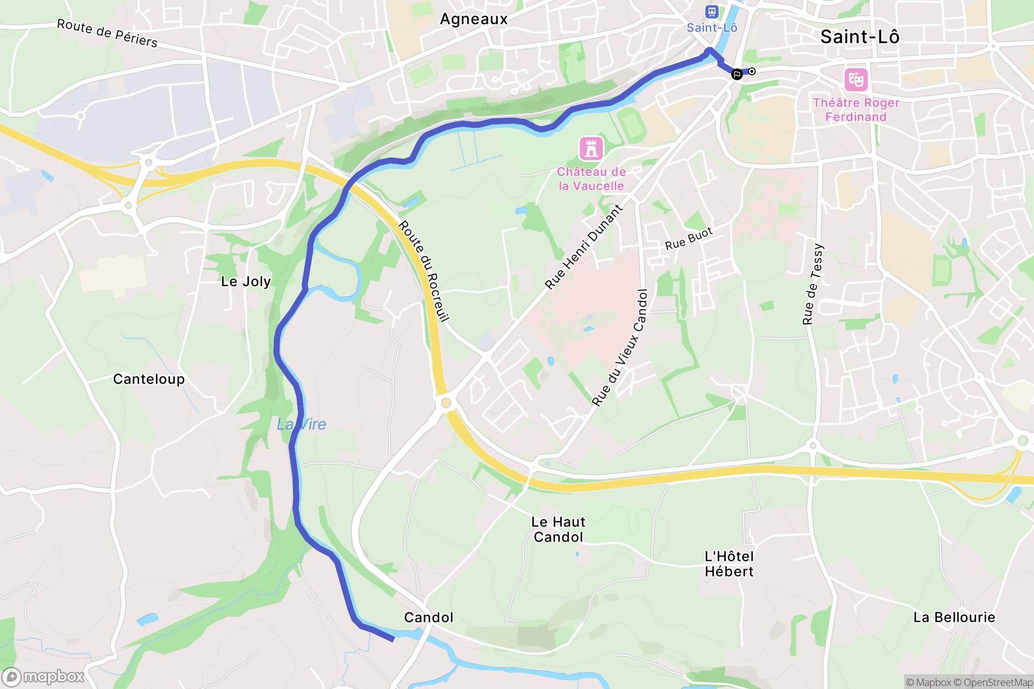 Saint-Lô : carte du parcours de randonnée - France