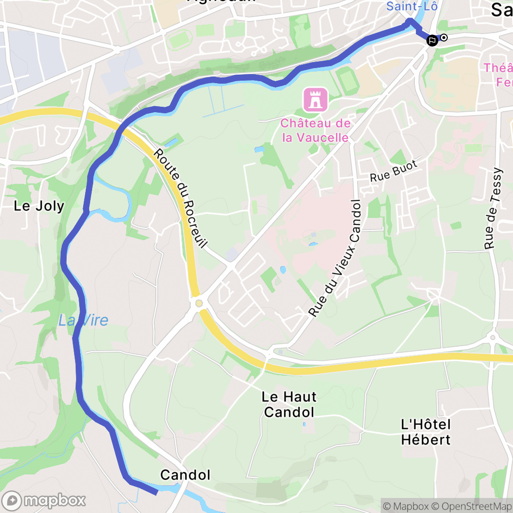 Saint-Lô : carte du parcours de randonnée - France