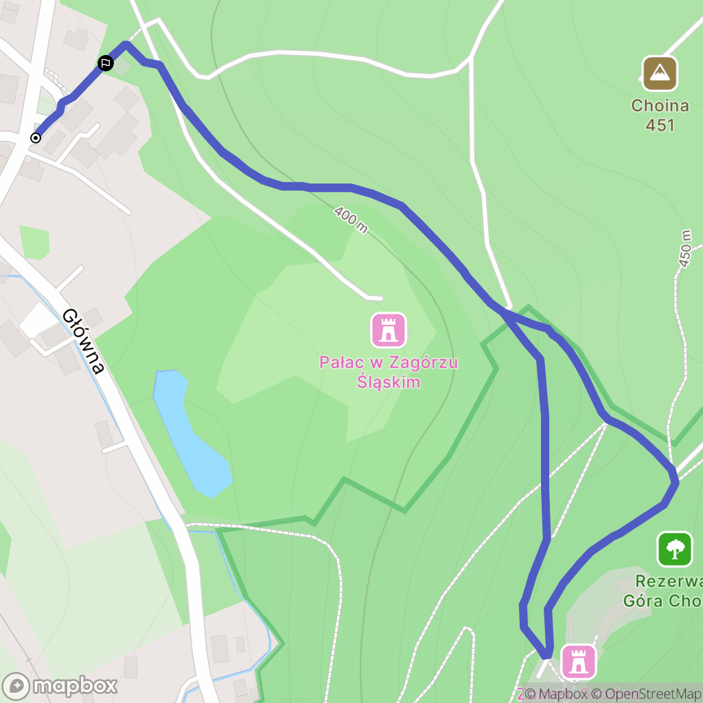 Zagórze Śląskie: mapa trasy - Poland