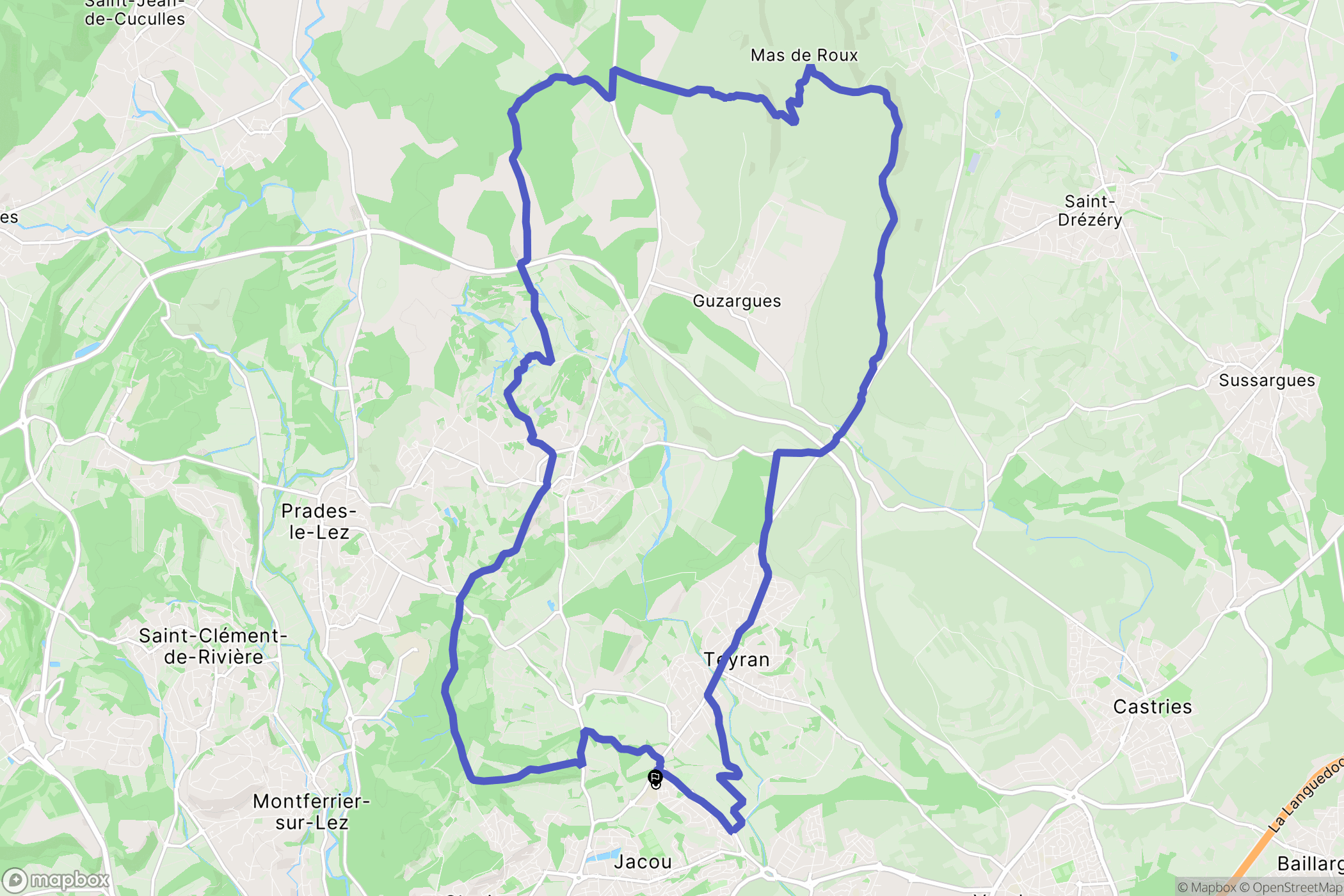 Jacou : carte du parcours de randonnée - France