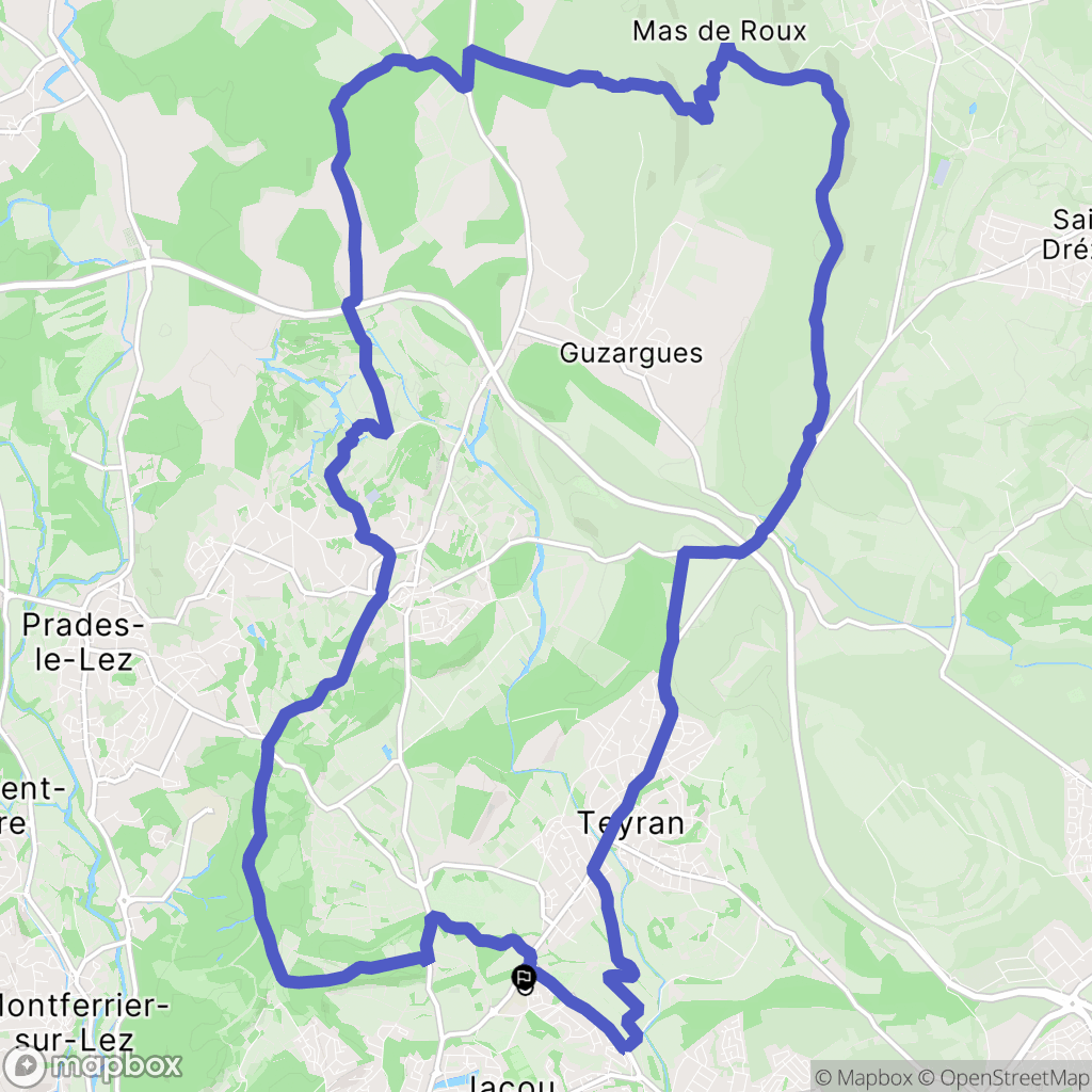 Jacou : carte du parcours de randonnée - France