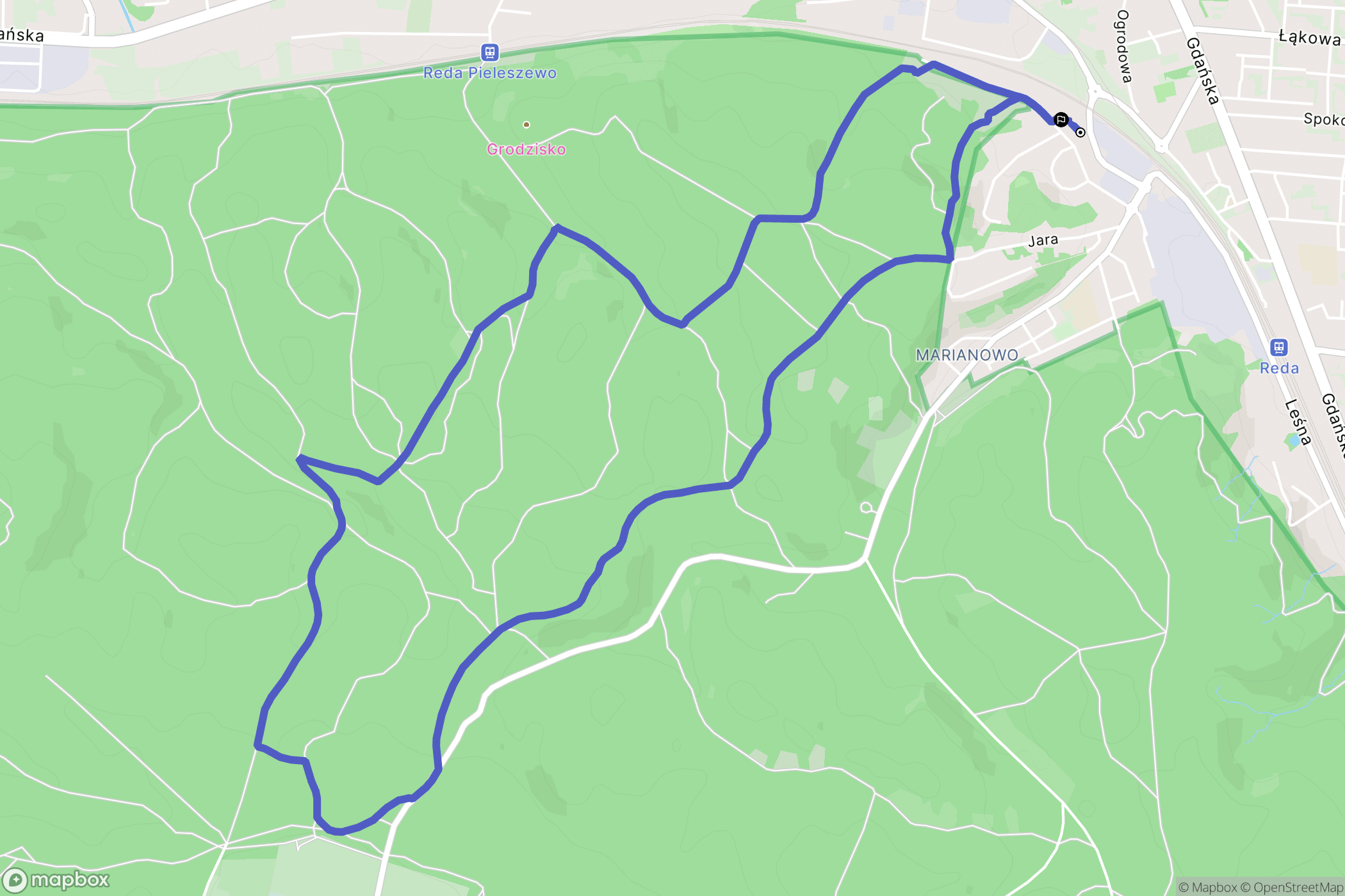 Reda: mapa trasy - Poland