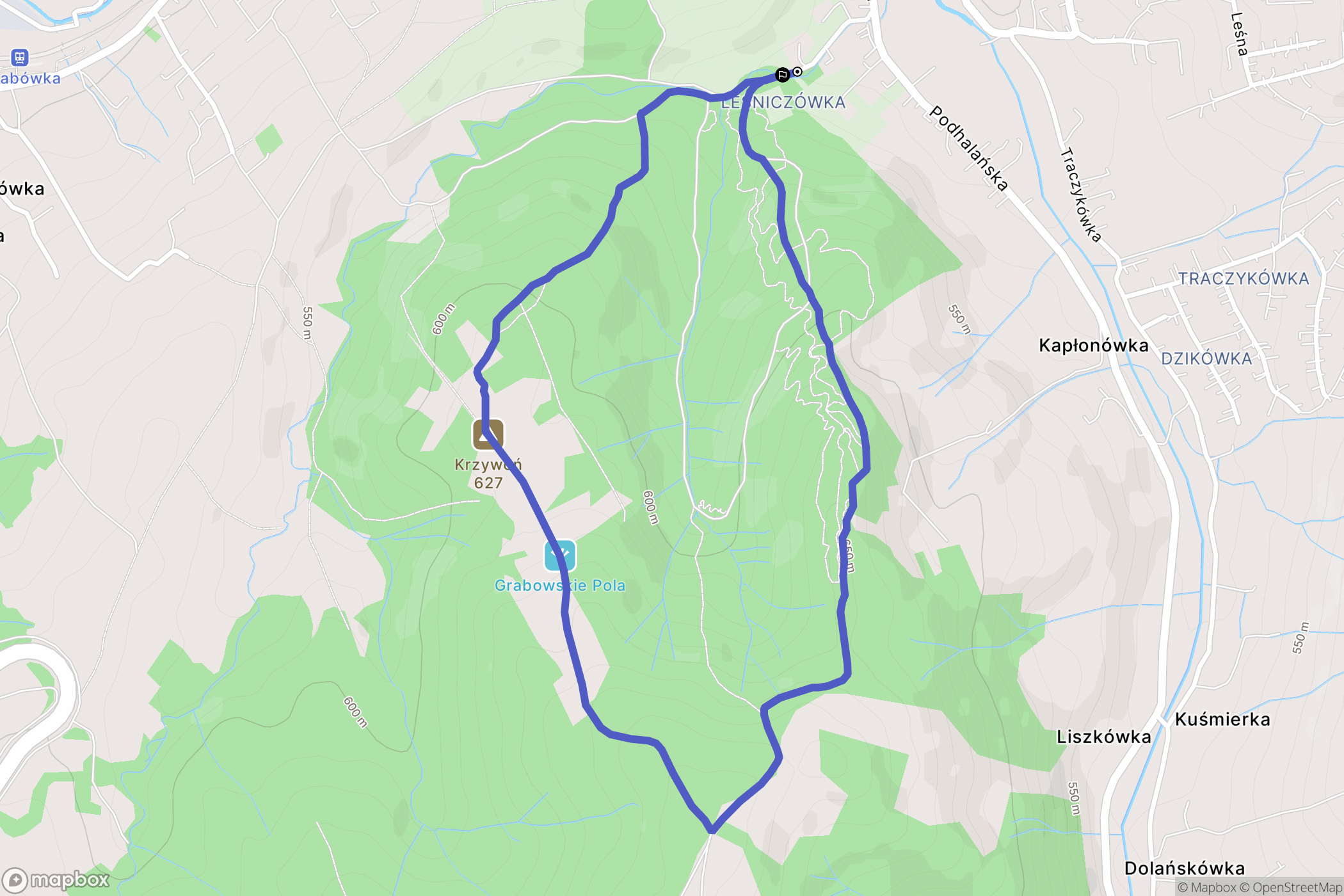 Rabka-Zdrój: mapa trasy - Poland