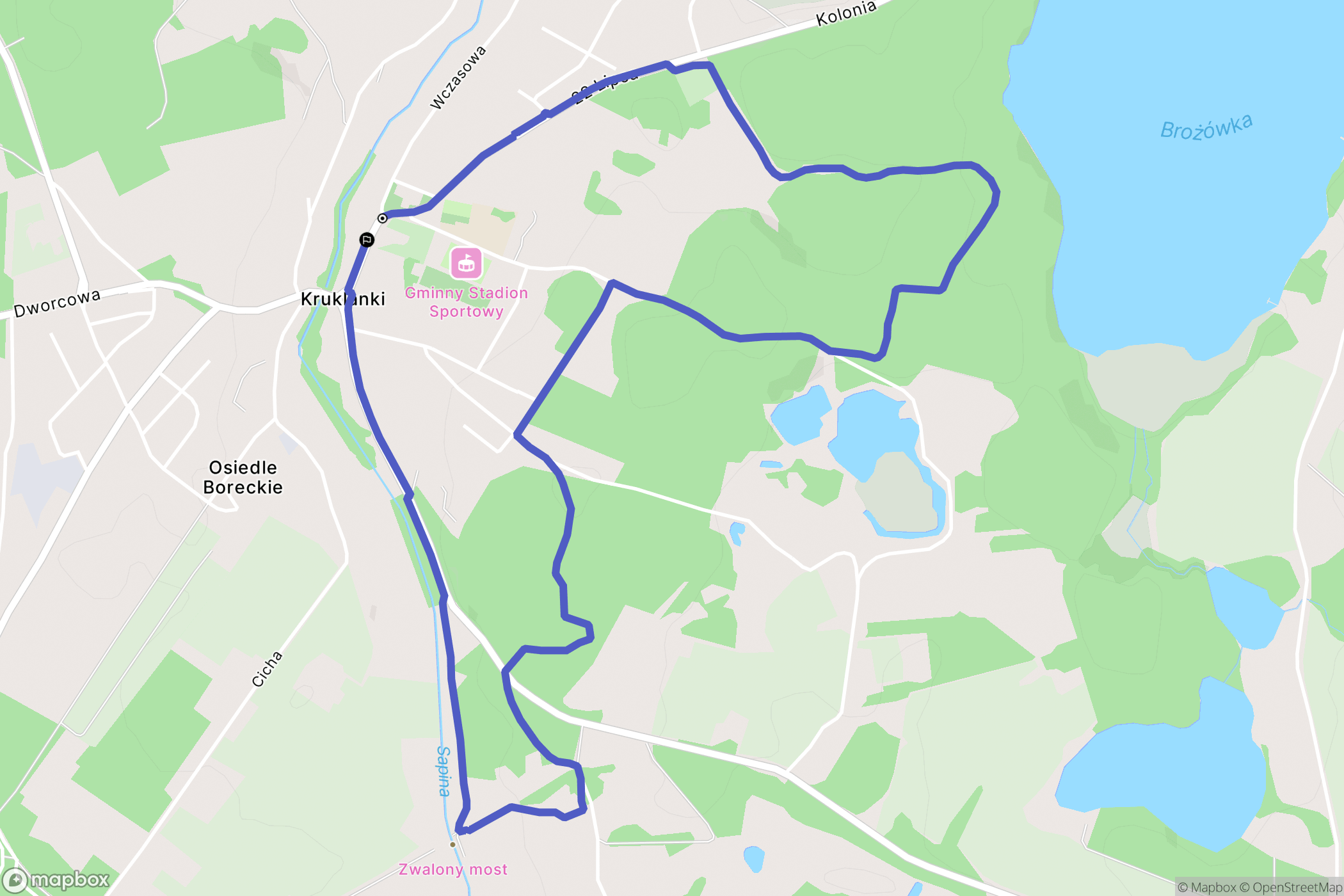 Kruklanki: mapa trasy - Poland