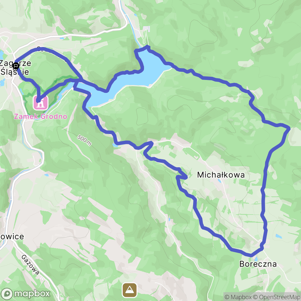 Zagórze Śląskie: mapa trasy - Poland