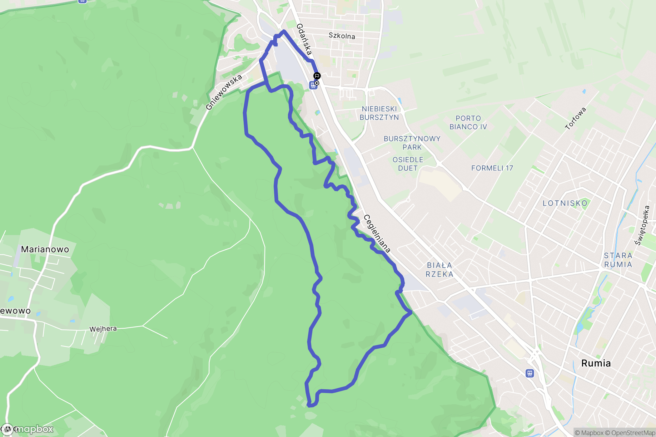 Reda: mapa trasy - Poland