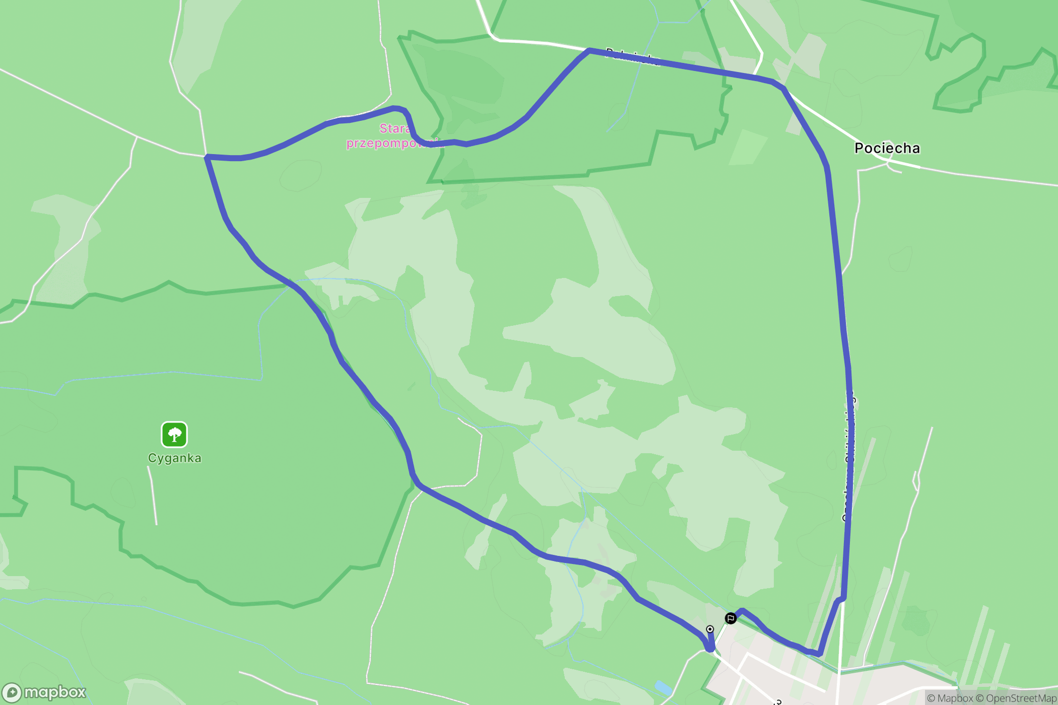 Truskaw: mapa trasy - Poland
