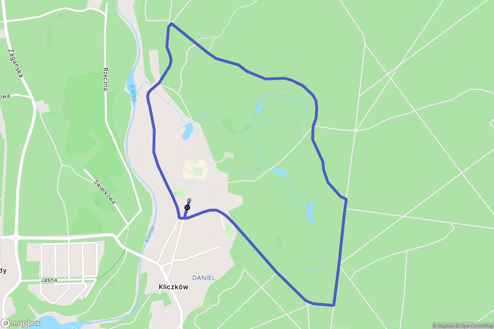 Kliczków: mapa trasy - Poland