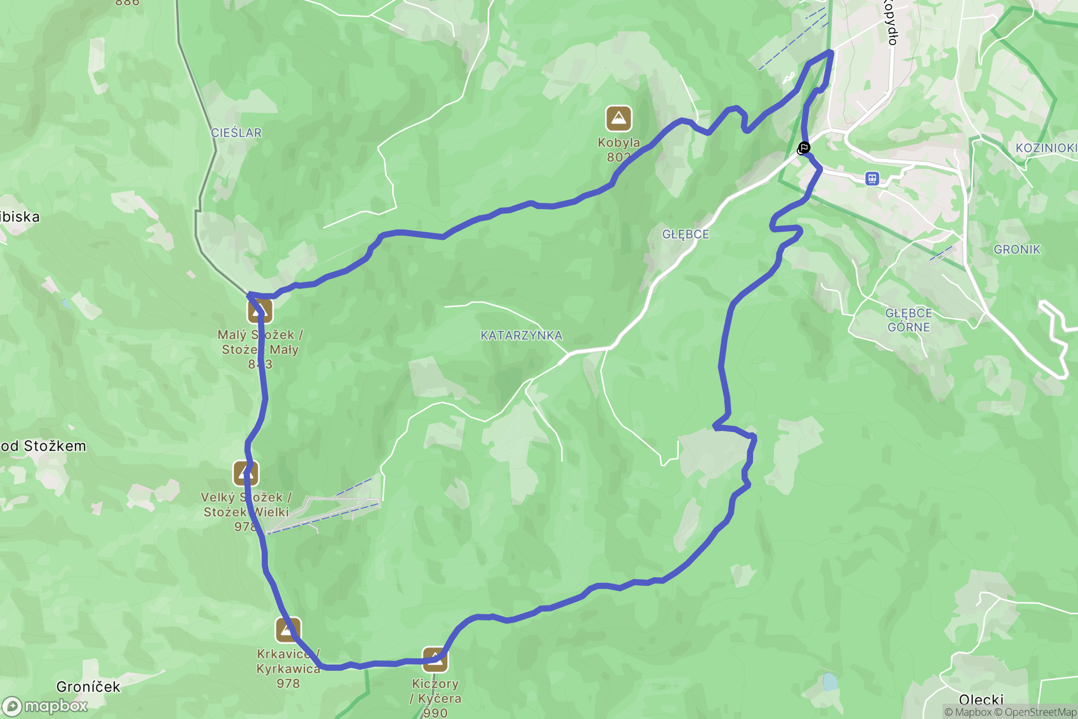 Wisła: mapa trasy - Poland
