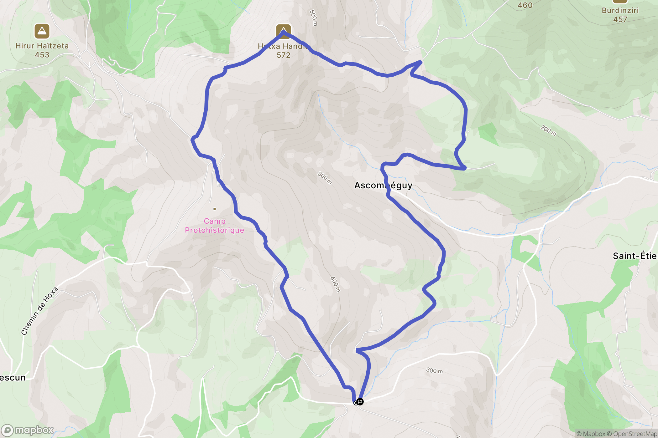 Lantabat : carte du parcours de randonnée - France