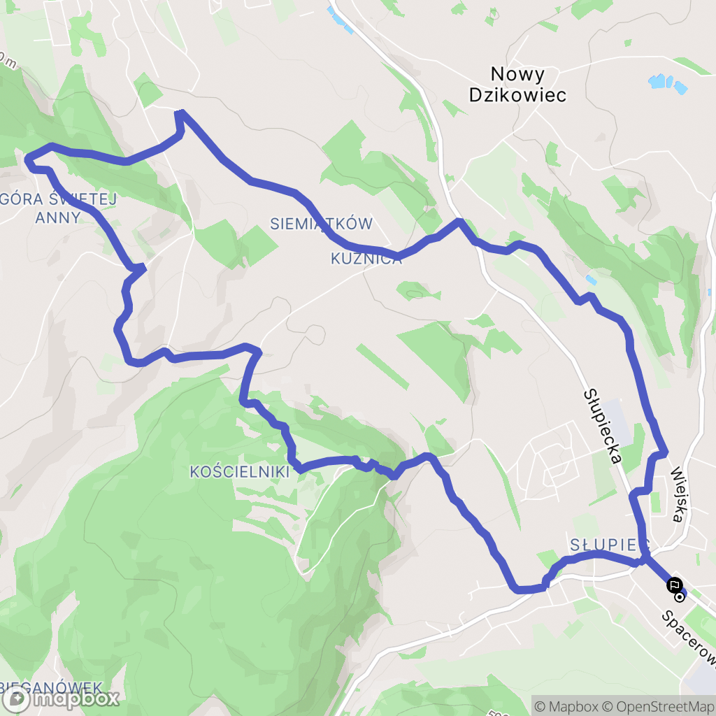 Nowa Ruda: mapa trasy - Poland