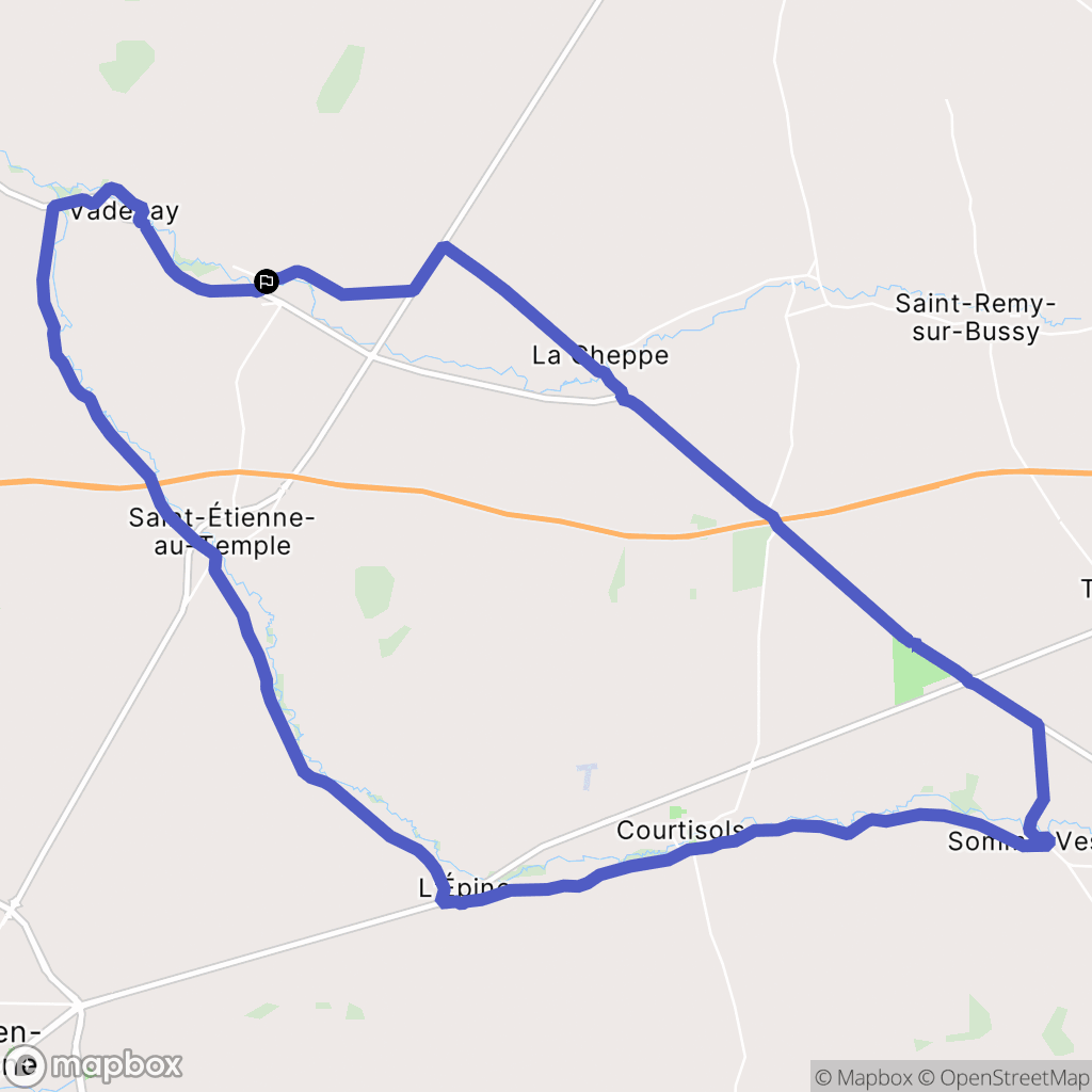 Cuperly : carte du parcours de randonnée - France