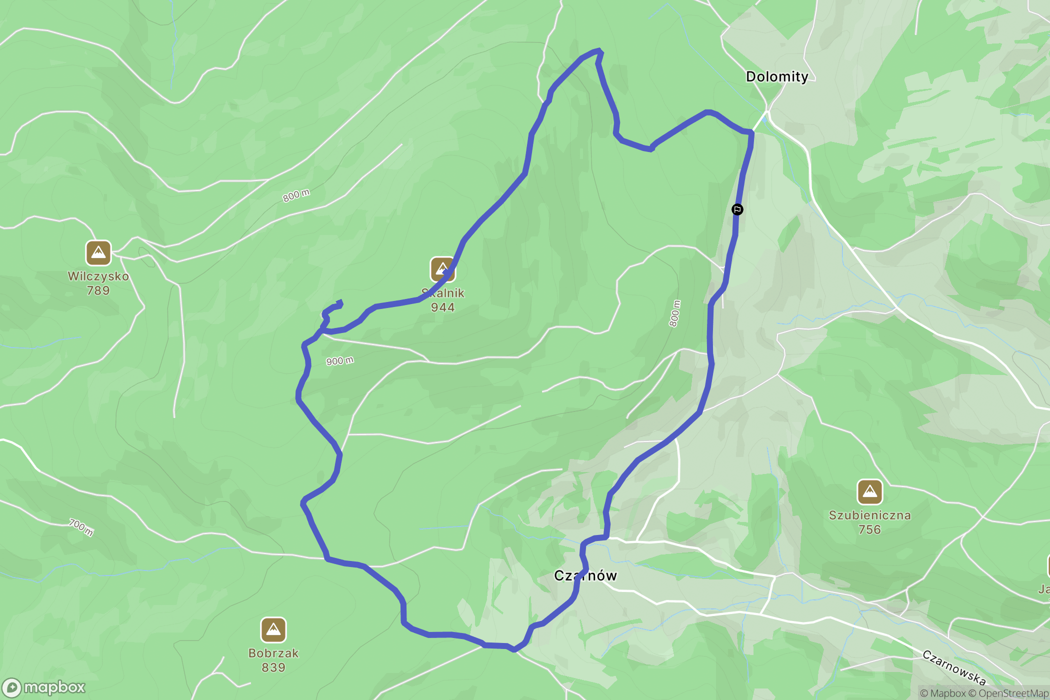 Czarnów: mapa trasy - Poland