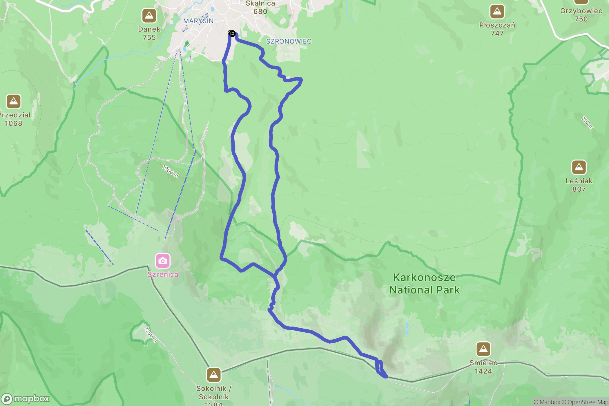 Szklarska Poręba: mapa trasy - Poland
