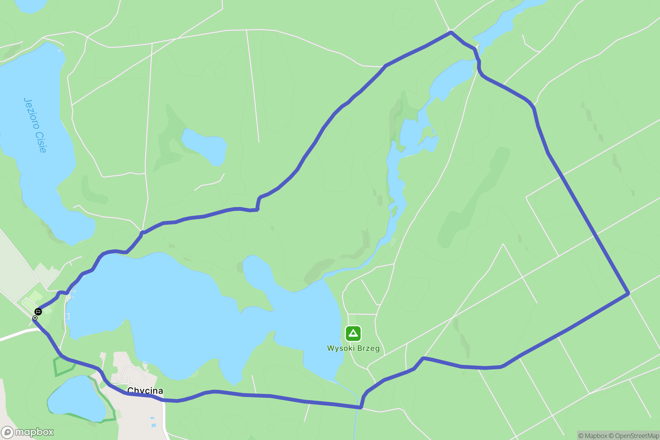 Chycina: mapa trasy - Poland