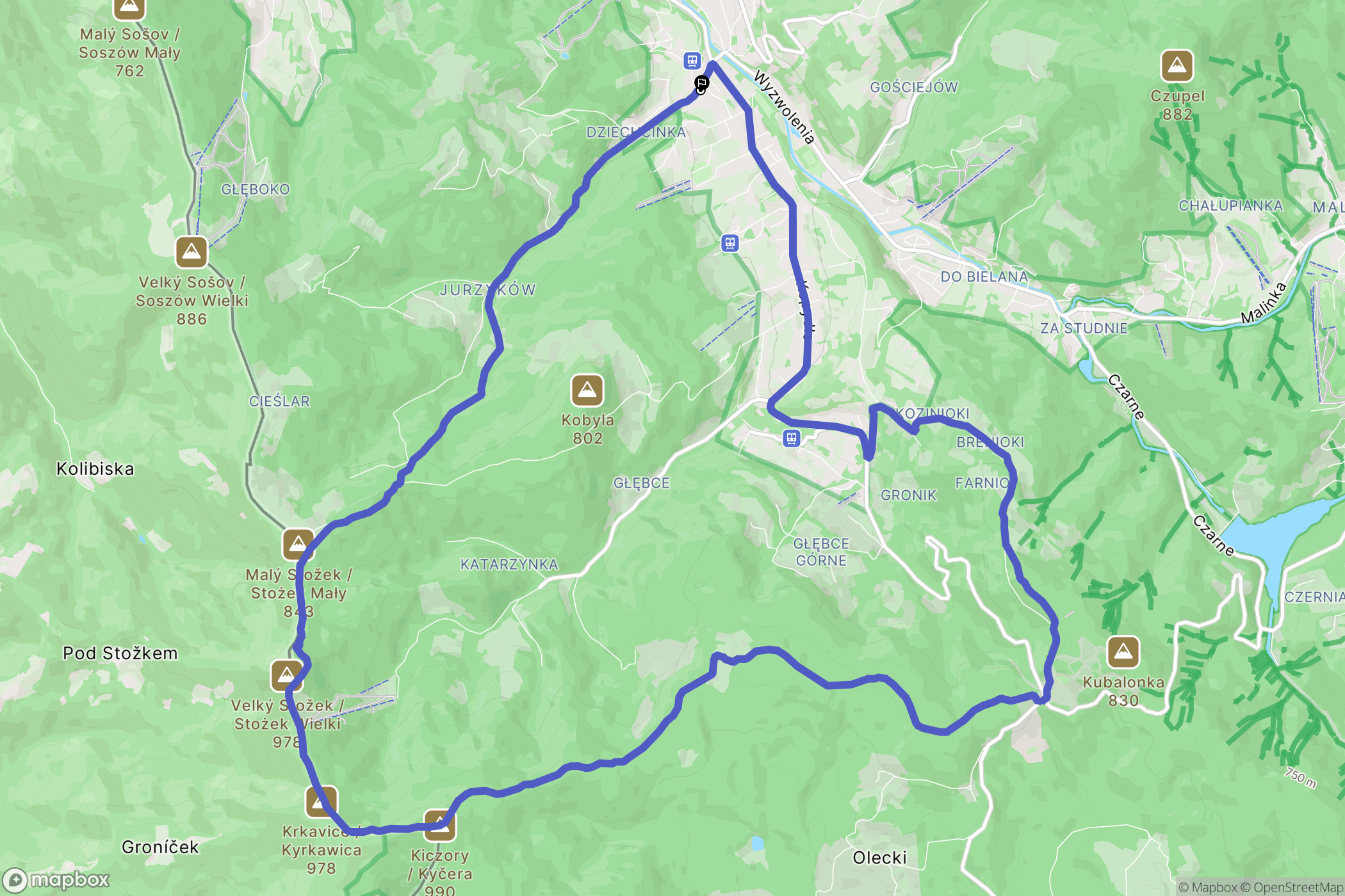 Wisła: mapa trasy - Poland