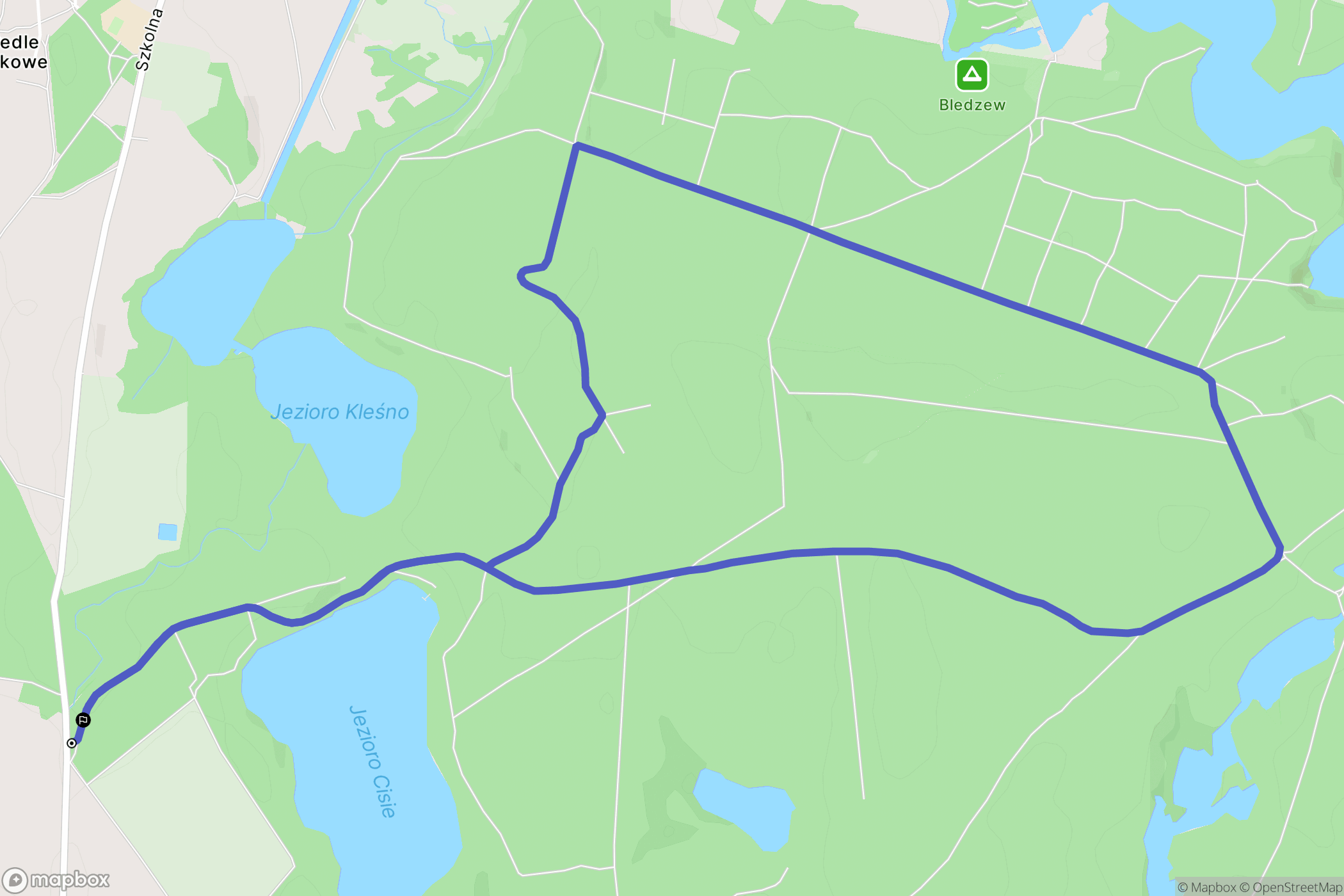Bledzew: mapa trasy - Poland