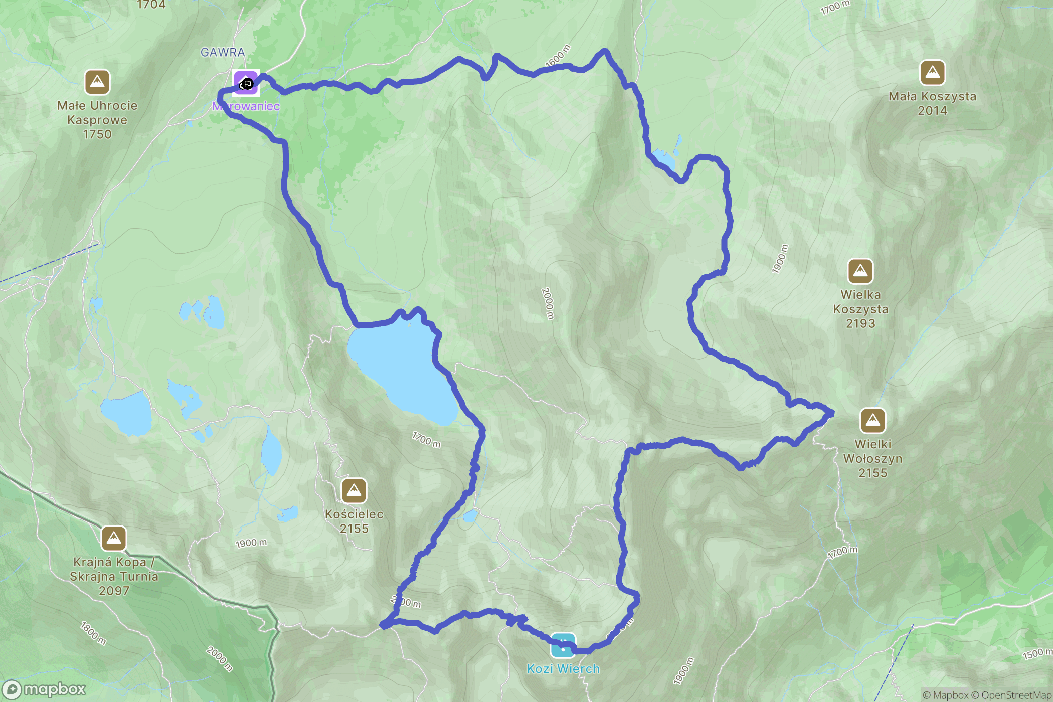Zakopane: mapa trasy - Poland