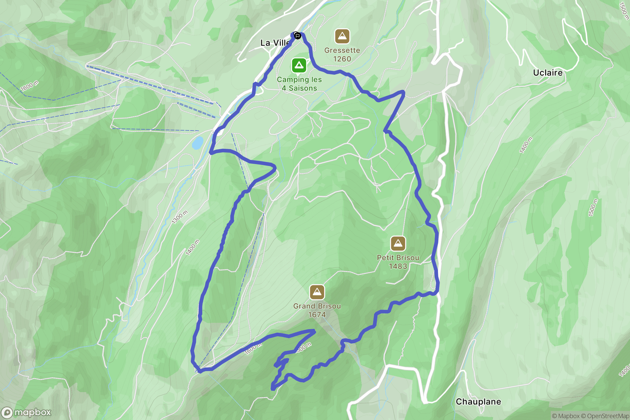 Gresse-en-Vercors : carte du parcours de randonnée - France