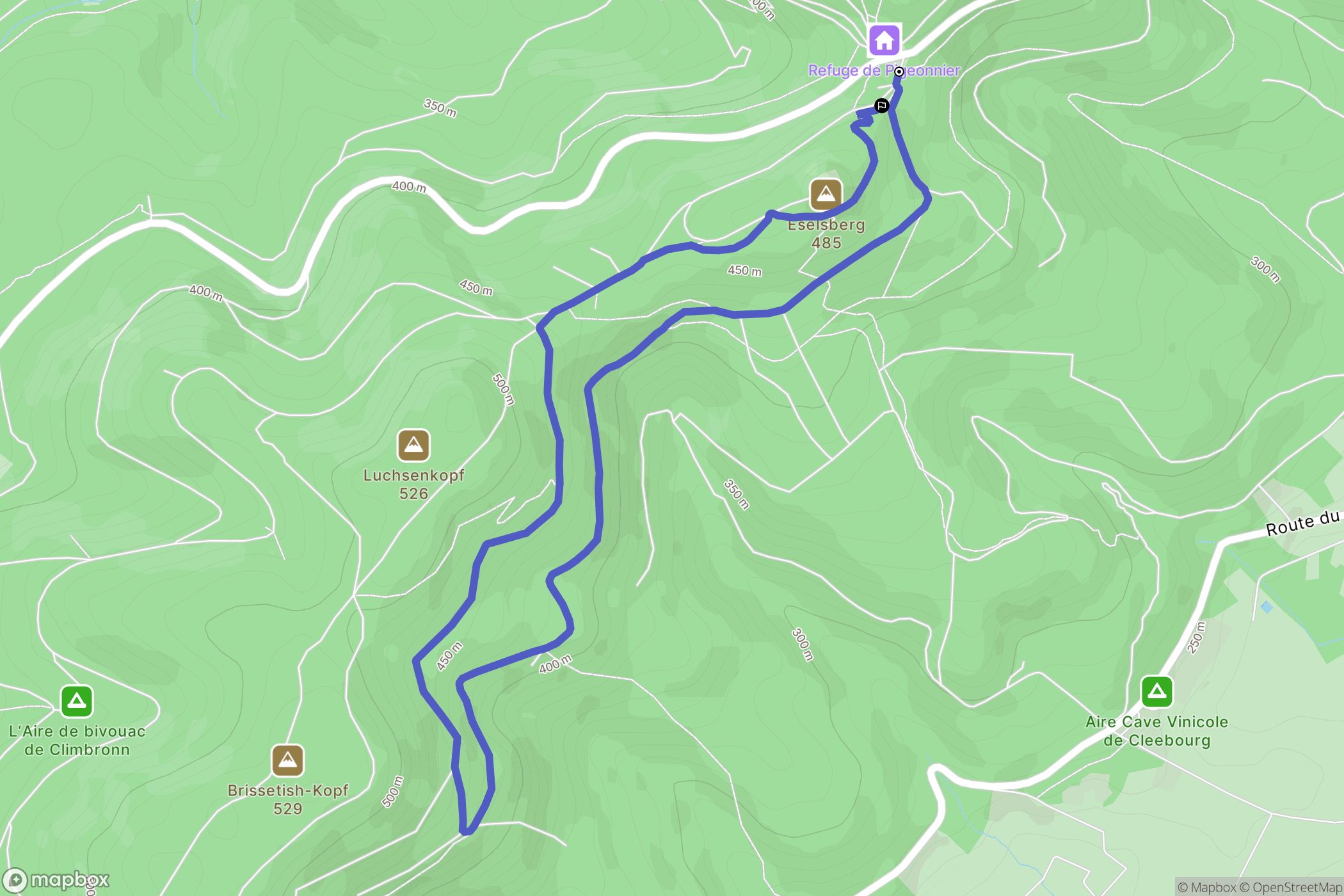 Wissembourg : carte du parcours de randonnée - France