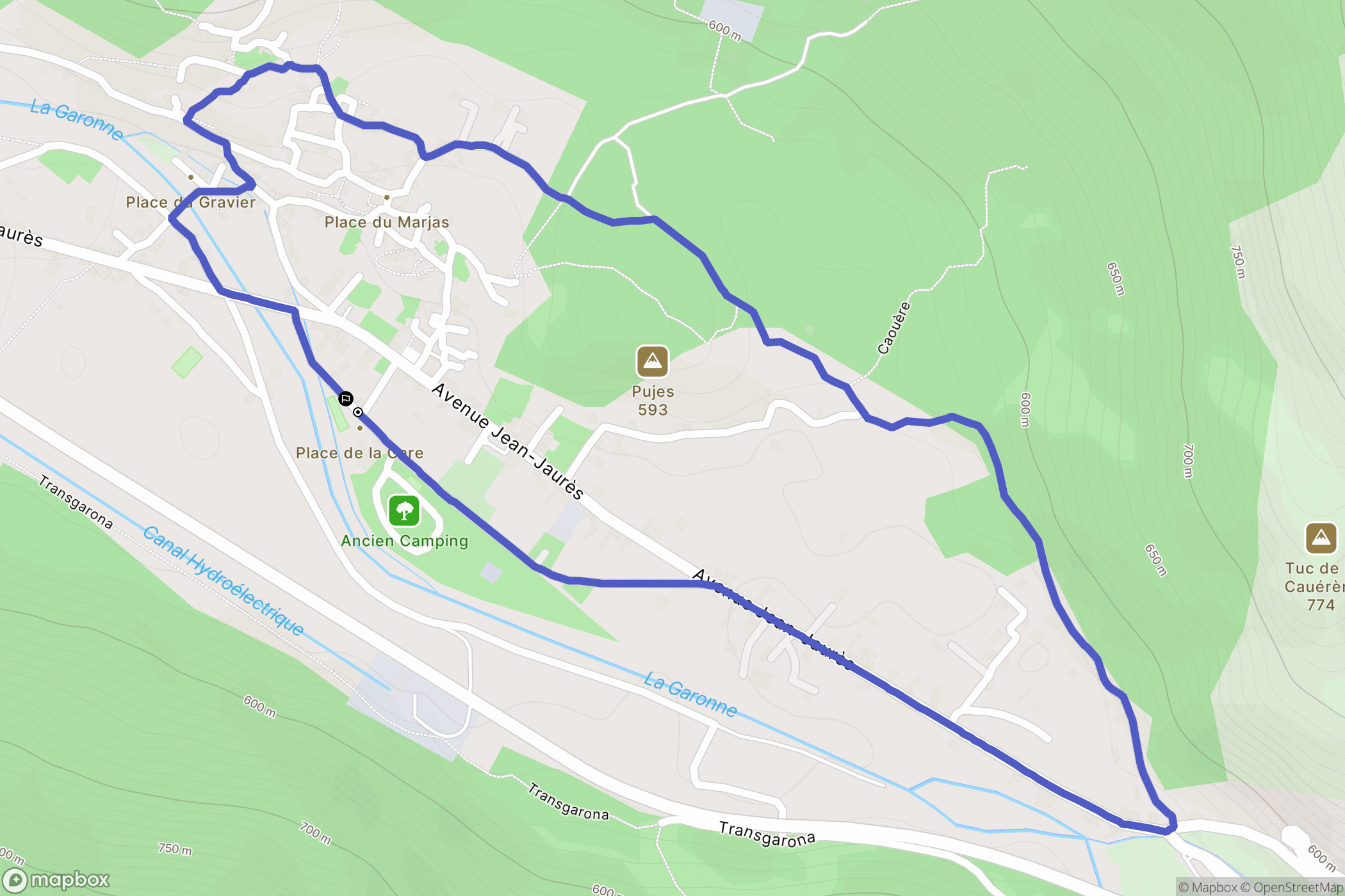 Fos : carte du parcours de randonnée - France