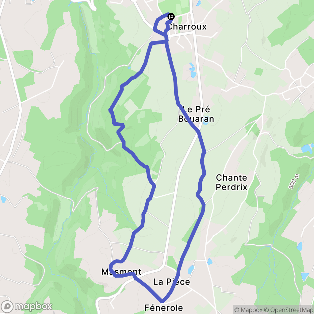 Bosmie-l'Aiguille : carte du parcours de randonnée - France